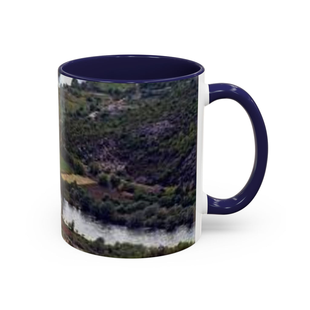 Riverside Landscape Coffee Mug | Accent Black Handle and Rim