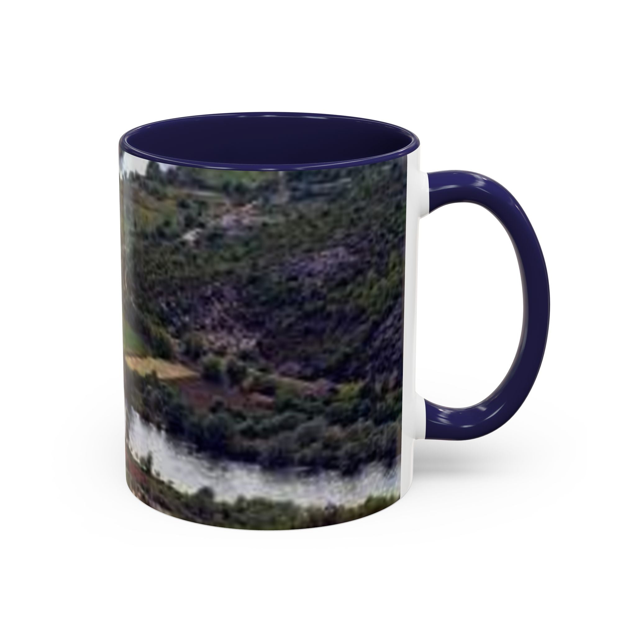 Riverside Landscape Coffee Mug | Accent Black Handle and Rim