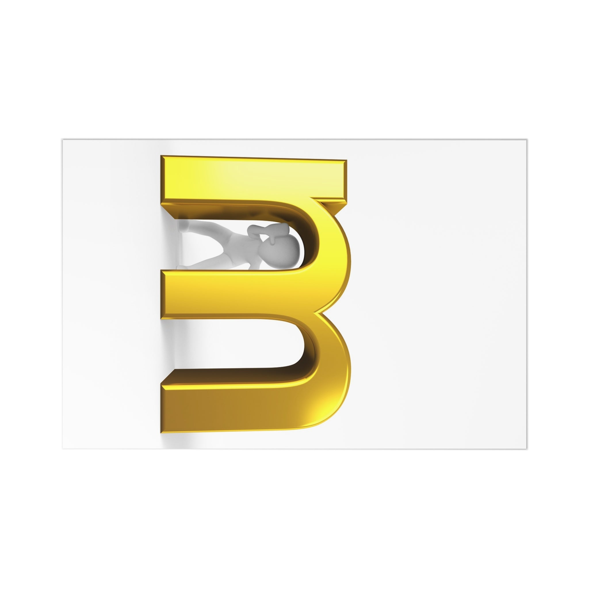 Gold 3D Letter M Postcards | Set of 7