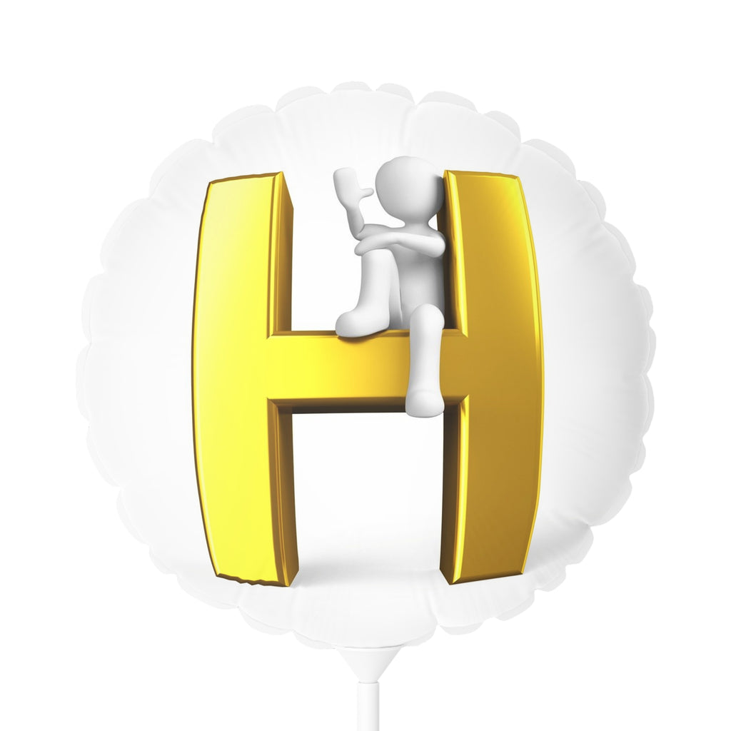 Gold 3D Letter H Balloon 11" Round Balloon