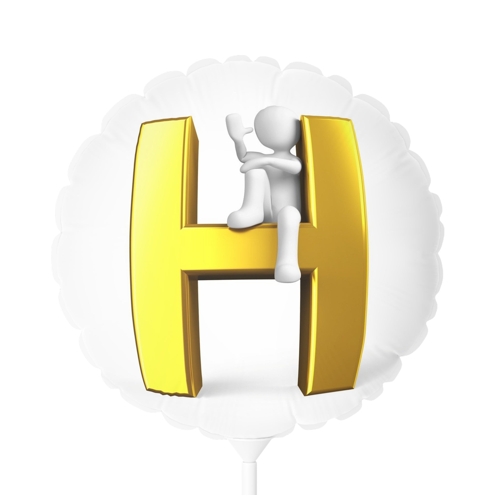 Gold 3D Letter H Balloon 11" Round Balloon