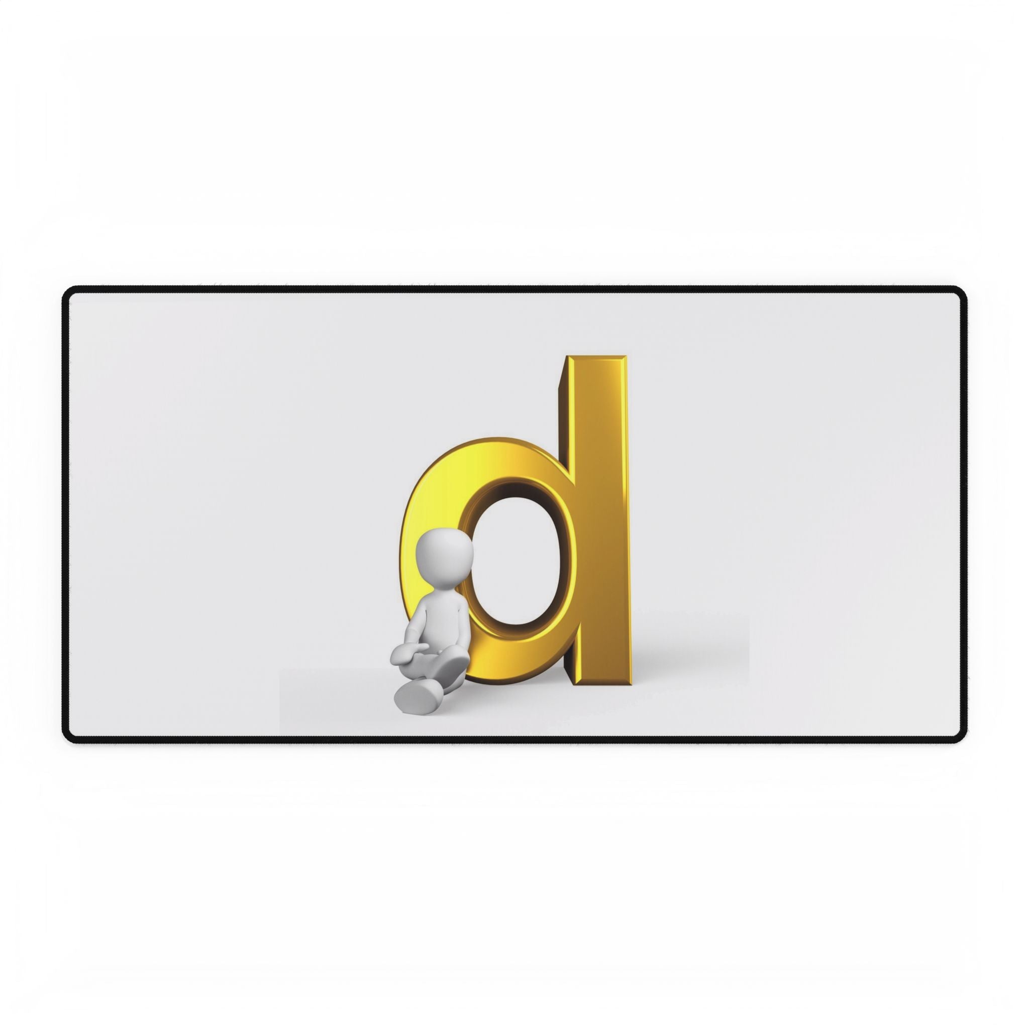 Schreibtischunterlage mit Goldbuchstaben D Illustration | Typografisches Mauspad