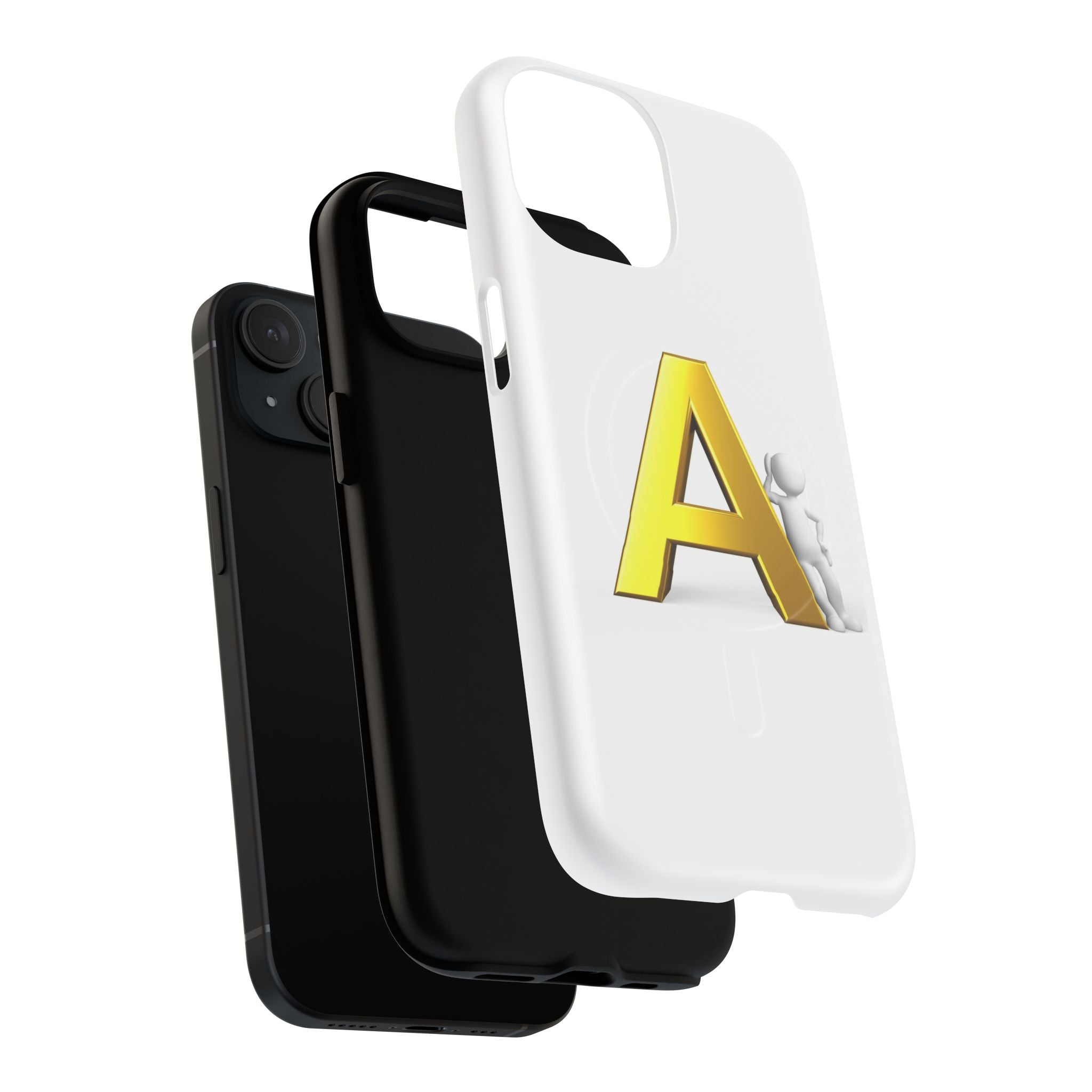 Gold Letter A Phone Case | Tough Magnetic Case, Initial Monogram