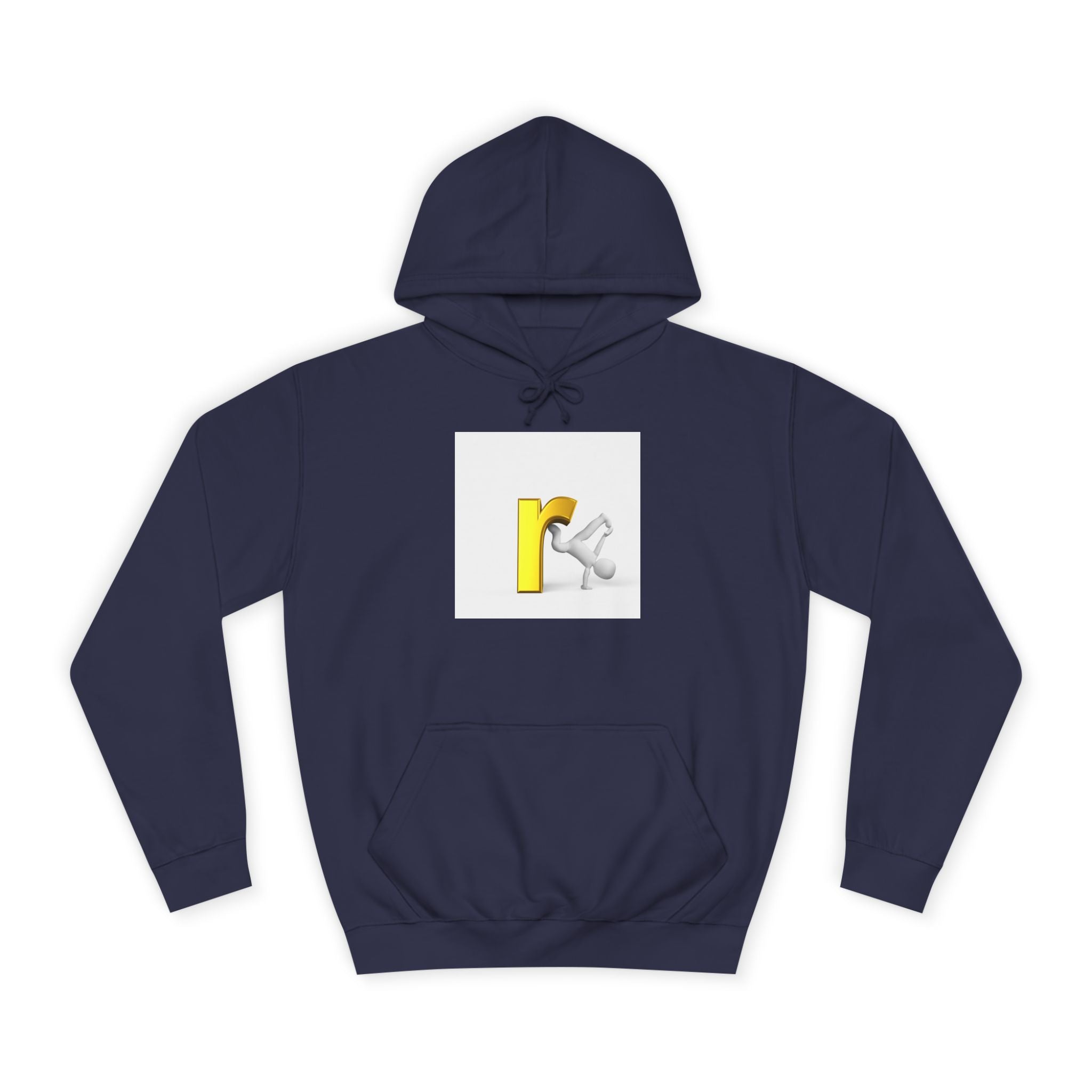Yellow Letter R Character Hoodie | Playful Typographic Design