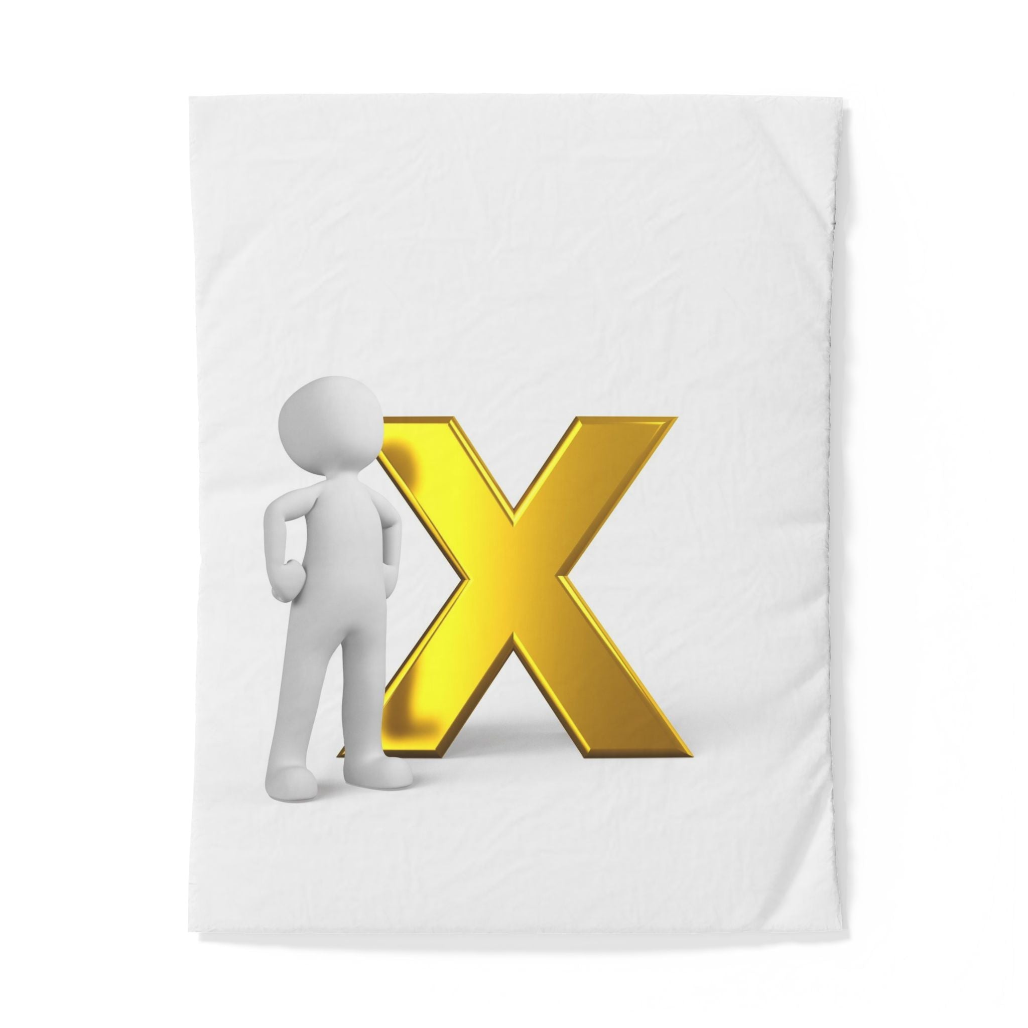 Gold Letter X Cotton Duvet Cover | Monogram Initial Bedding
