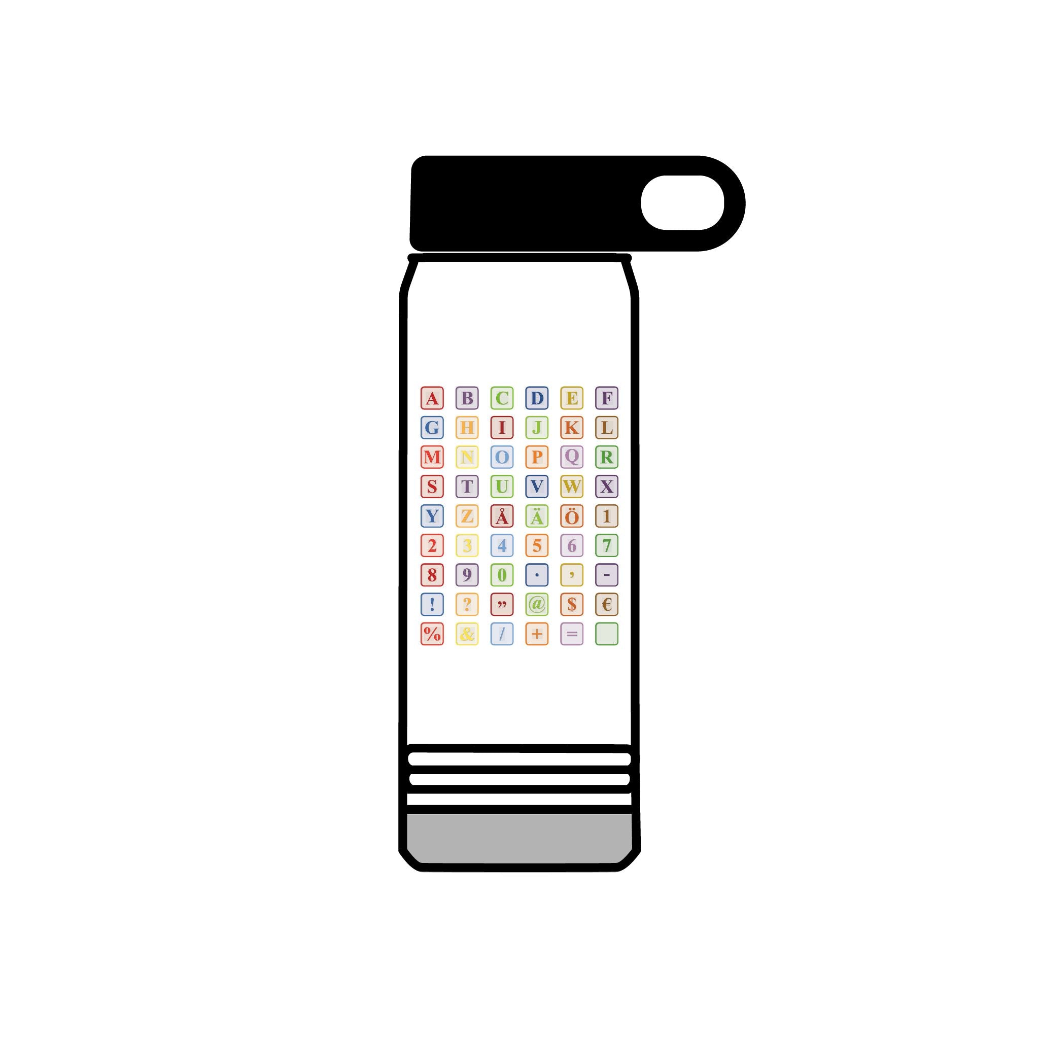 Colorful Alphabet Blocks Water Bottle | 20oz Stainless Bottle