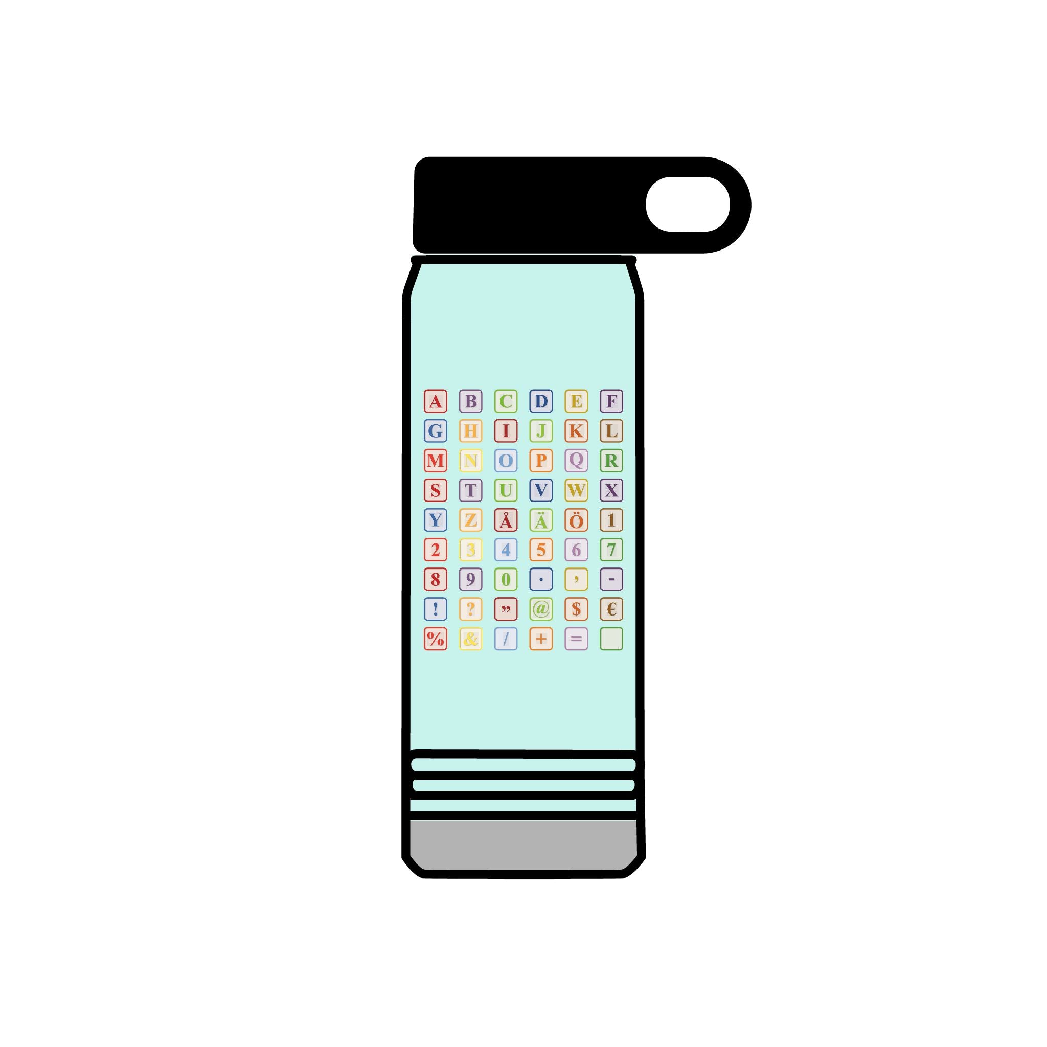 Colorful Alphabet Blocks Water Bottle | 20oz Stainless Bottle