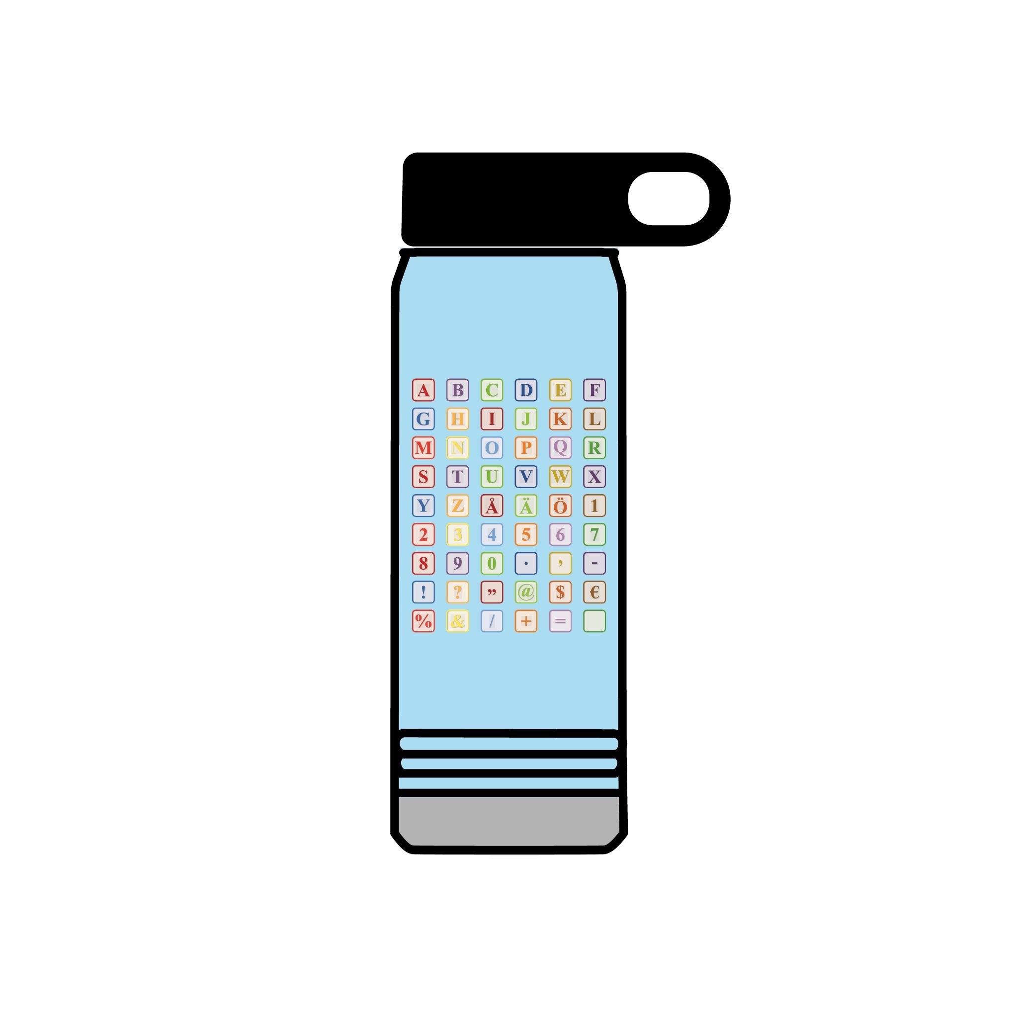 Colorful Alphabet Blocks Water Bottle | 20oz Stainless Bottle