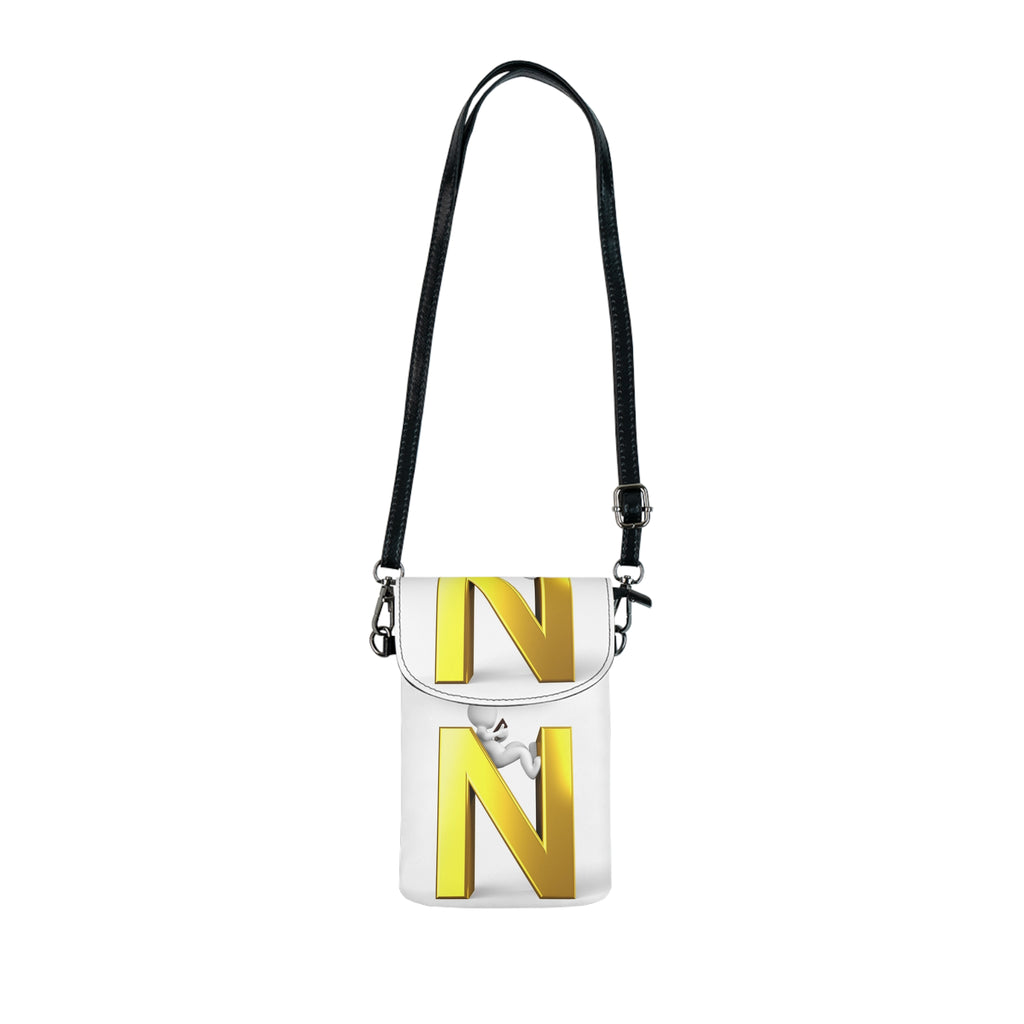 Yellow Letter N Monogram Small Cell Phone Wallet | Crossbody Phone Pouch
