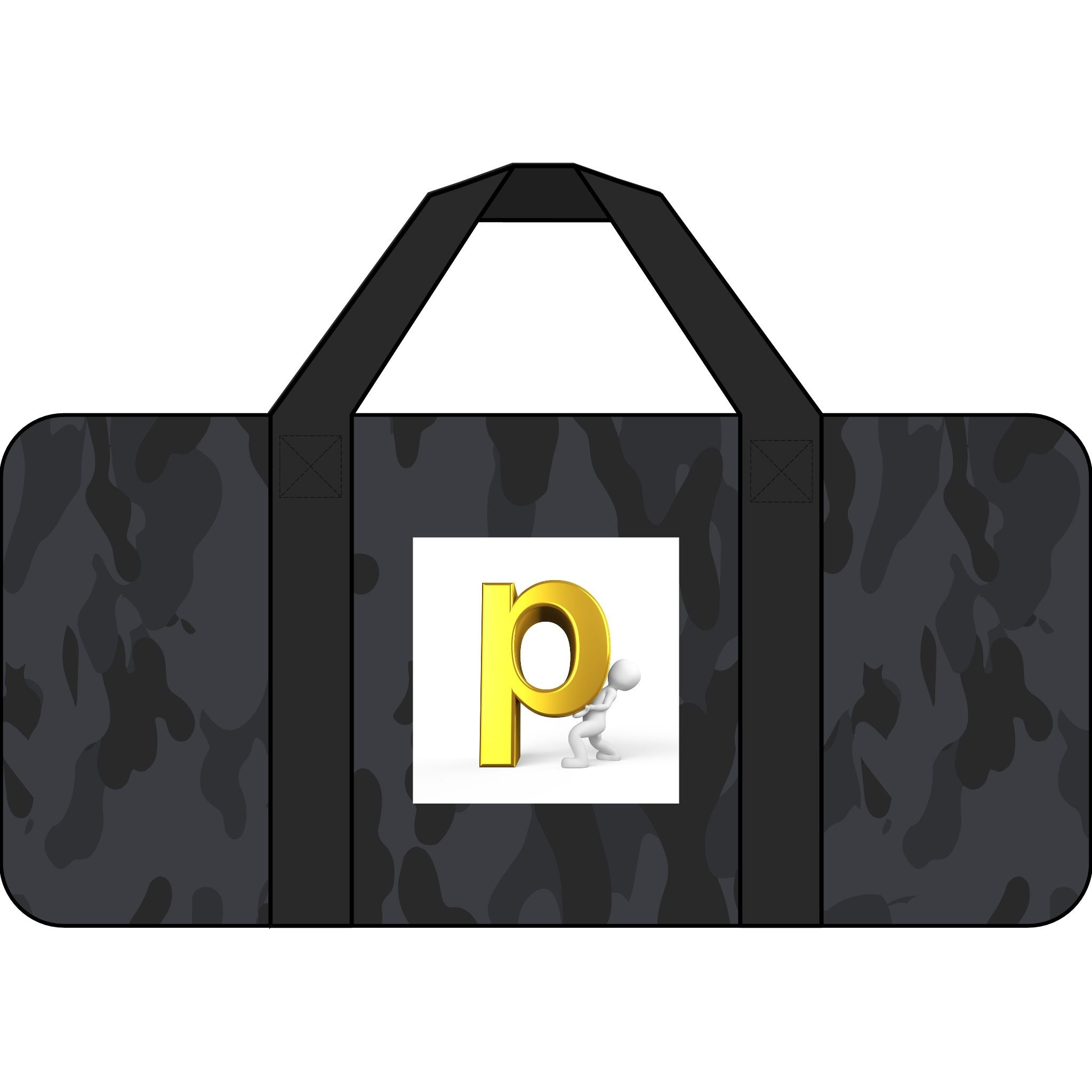Yellow 'p' Logo Tripper Duffel Bag | Checker Strap or Black Camo