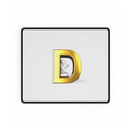 Gold Letter D with Sitting Figure Desk Mat | Monogram Initial Mousepad
