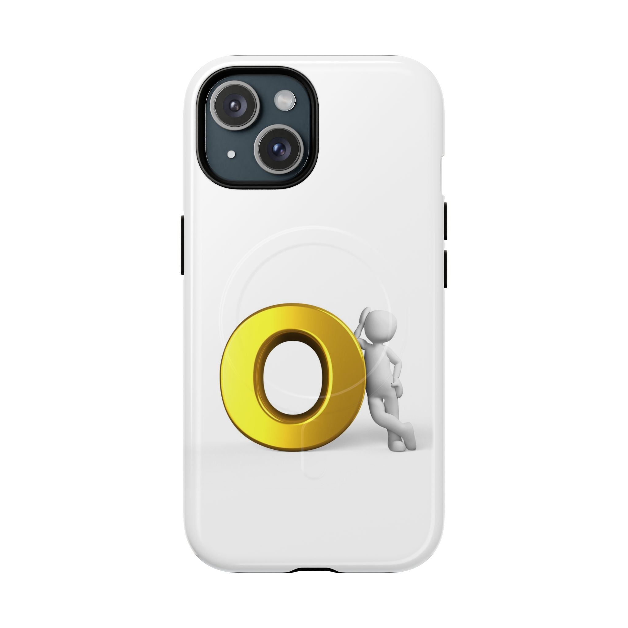 3D Gold Letter O Character phone case | Tough Magnetic Case, magnetic compatible