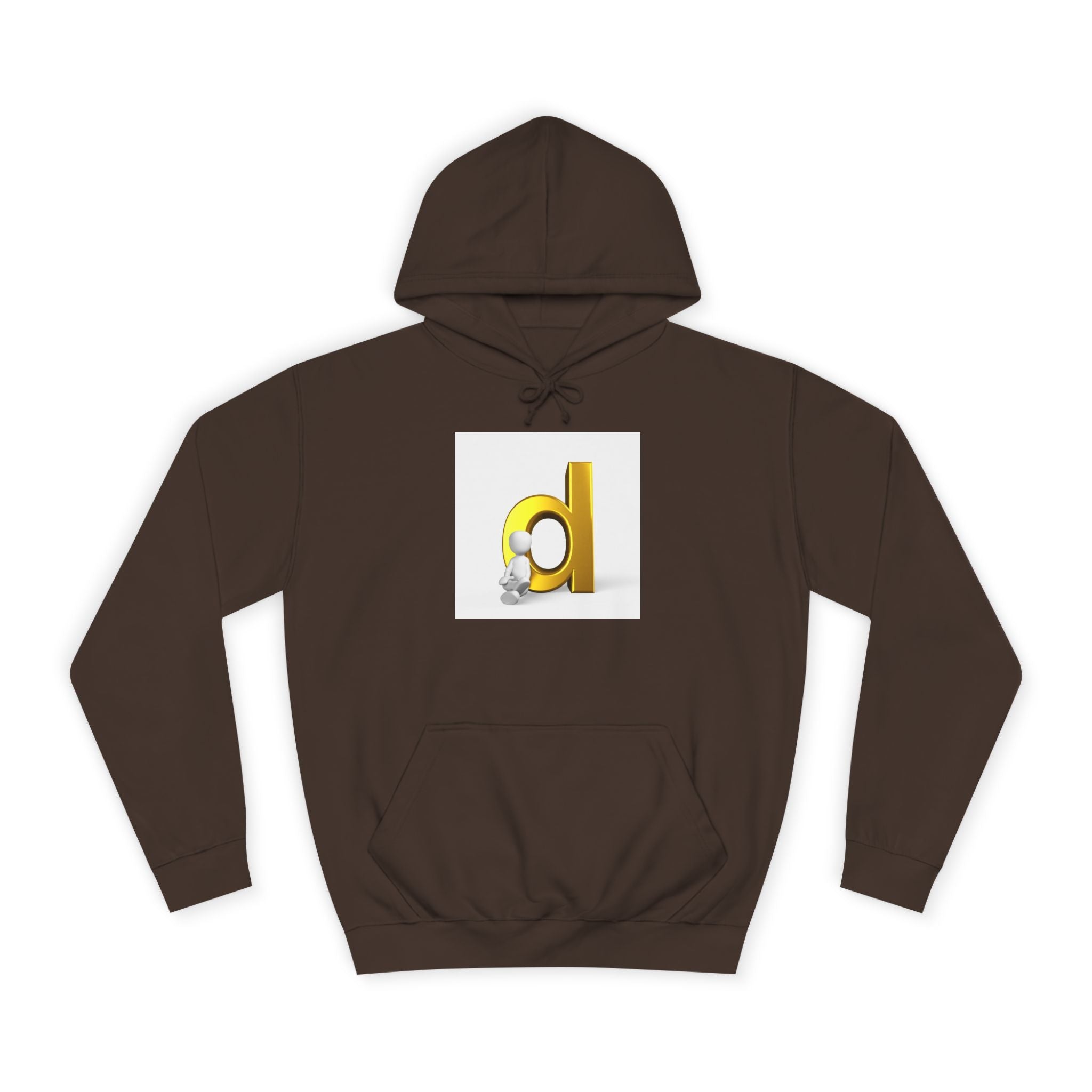 3D Gold Letter D Hoodie | Minimal Monogram Initial Sweatshirt