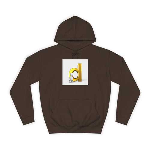 Sweat à capuche lettre D or 3D | Sweat-shirt initial monogramme minimaliste