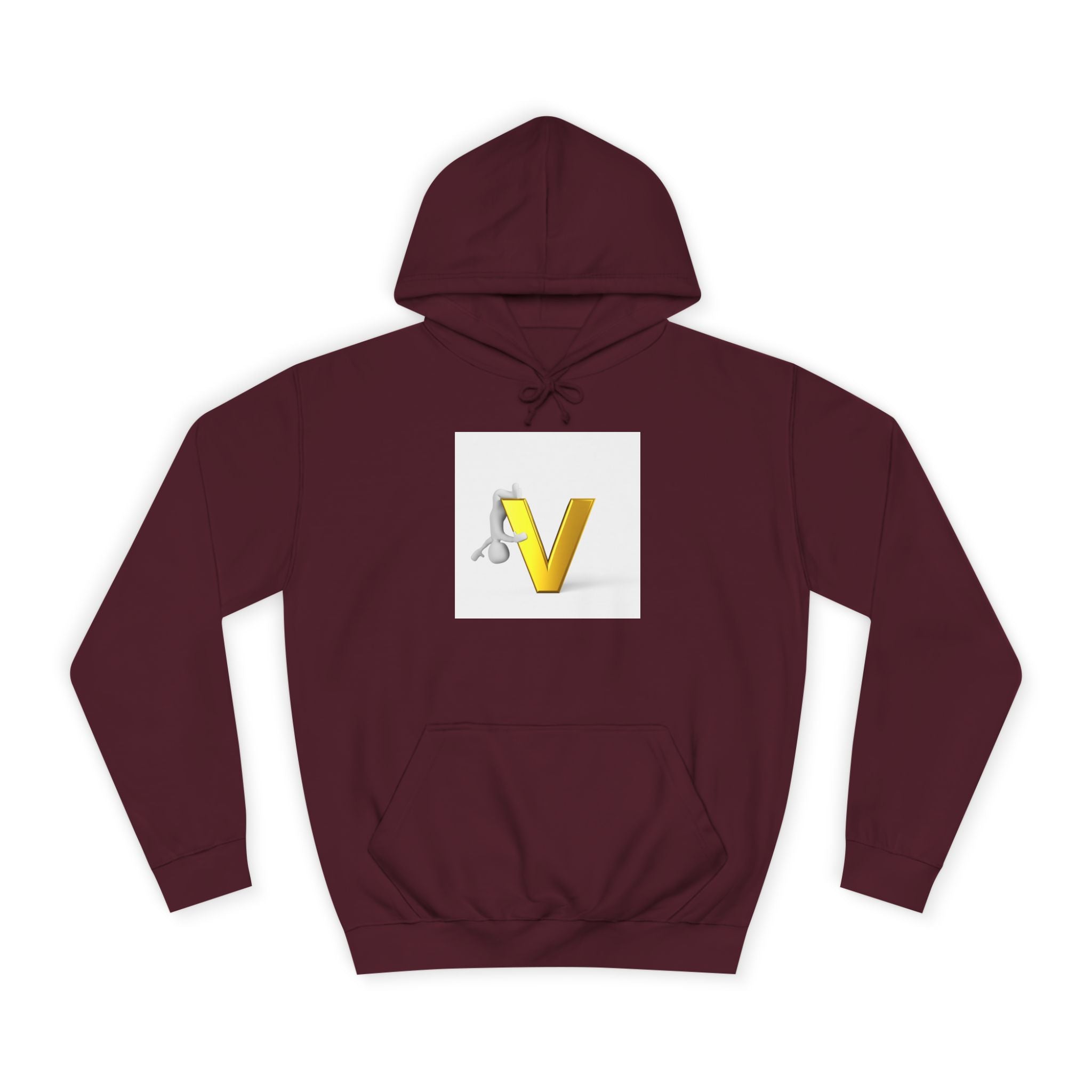 Sweat à capuche 3D lettre V dorée | Sweat initial lettre V