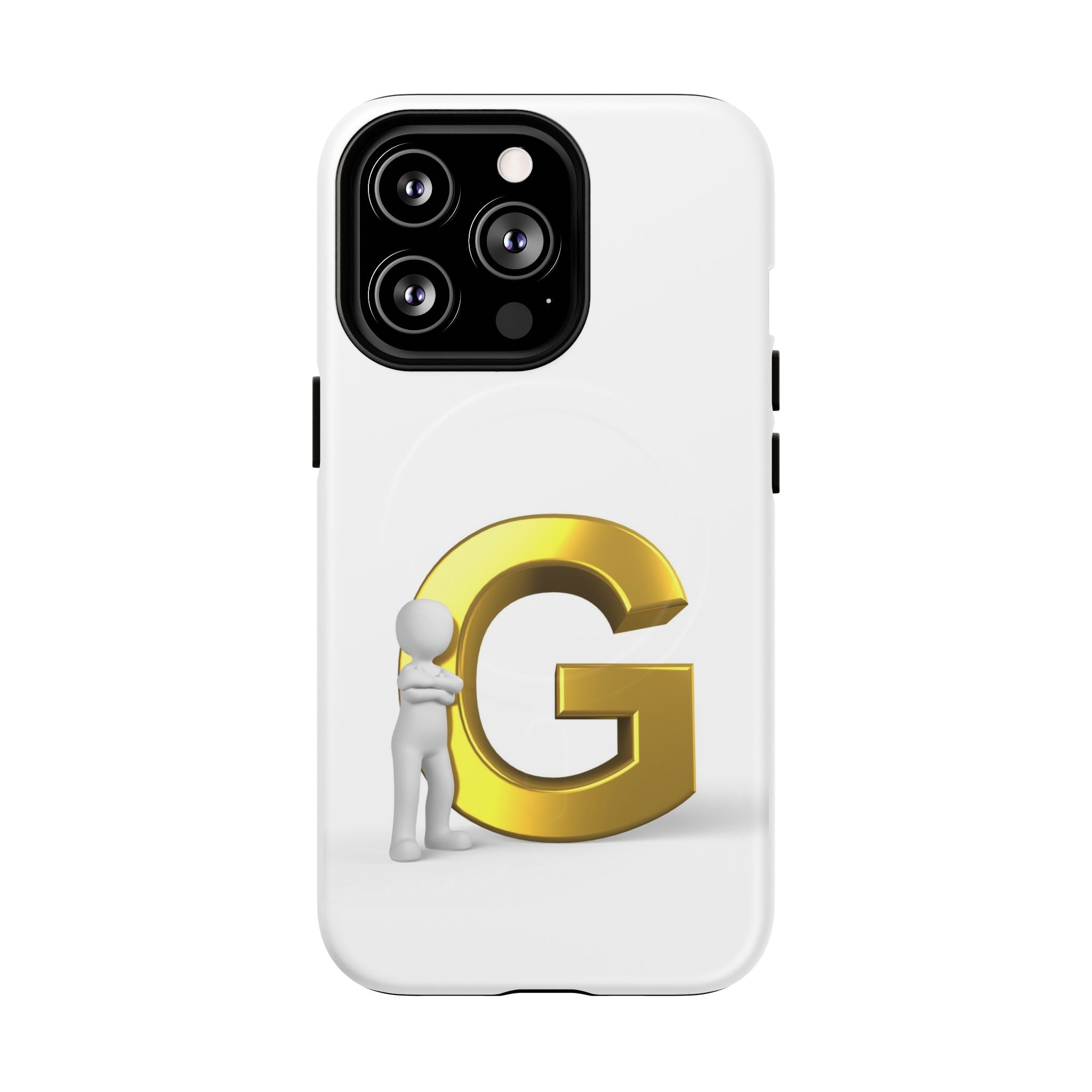 Coque de téléphone Monogramme Lettre G Dorée | Coque magnétique résistante