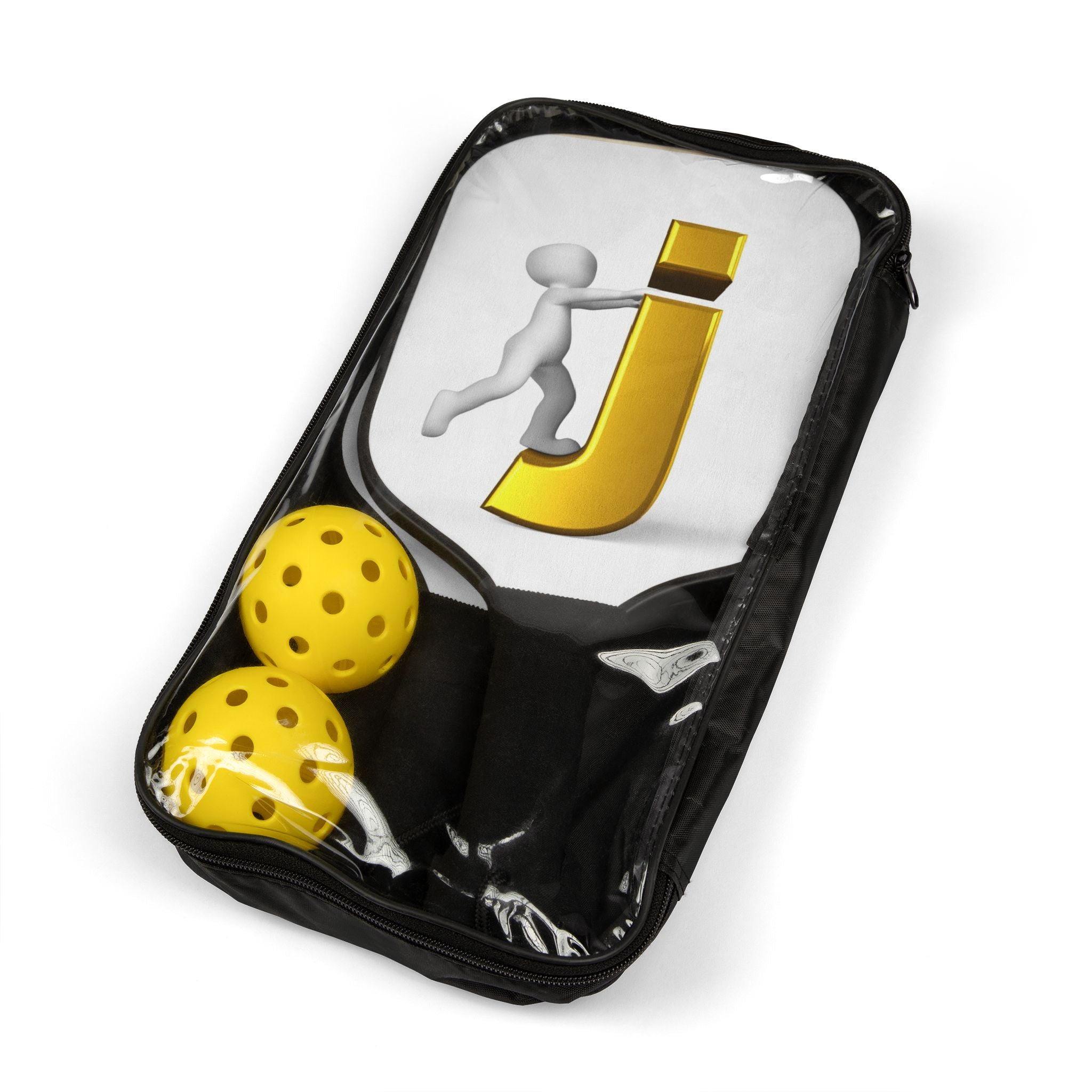 Gold Letter J Pickleball Paddle