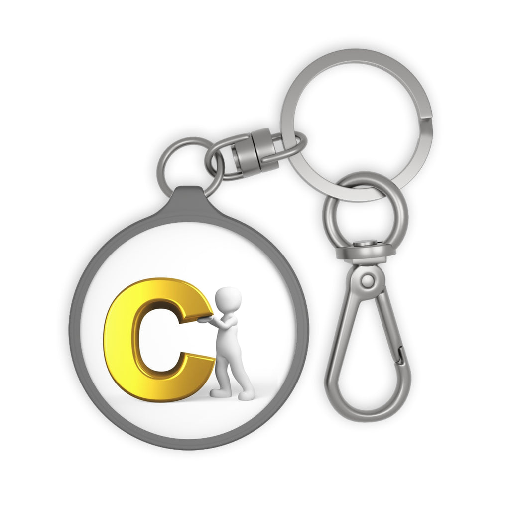 Gold Letter C Initial Keyring | Monogram Initial Keychain