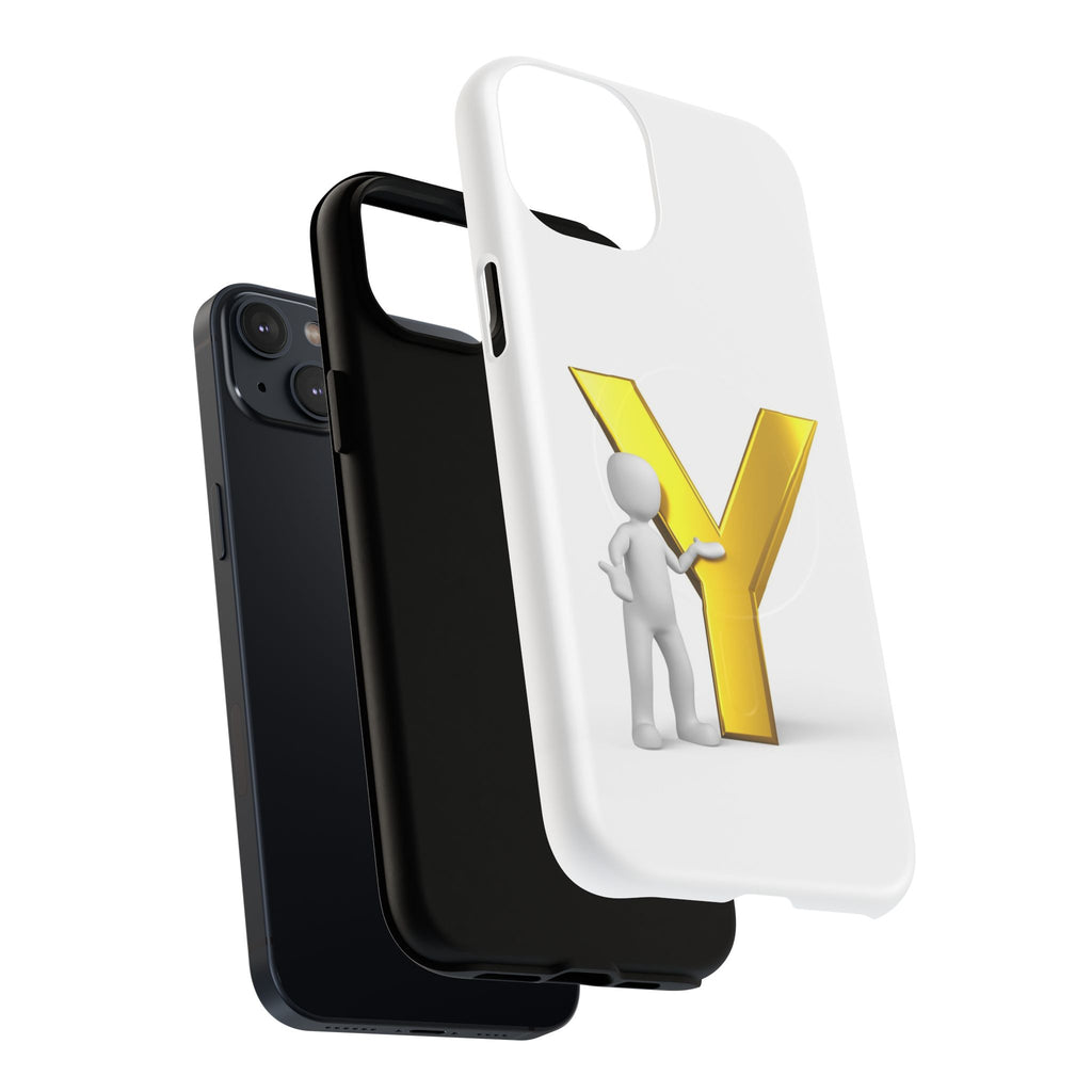 Gold Letter Y Phone Case | Monogram iPhone Magnetic Case