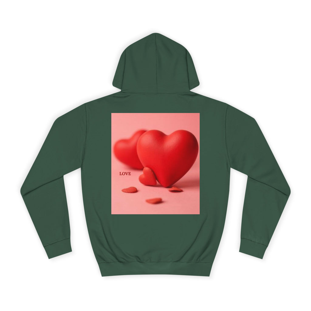 Cute 3D Heart Illustration Hoodie | Love Graphic Pullover