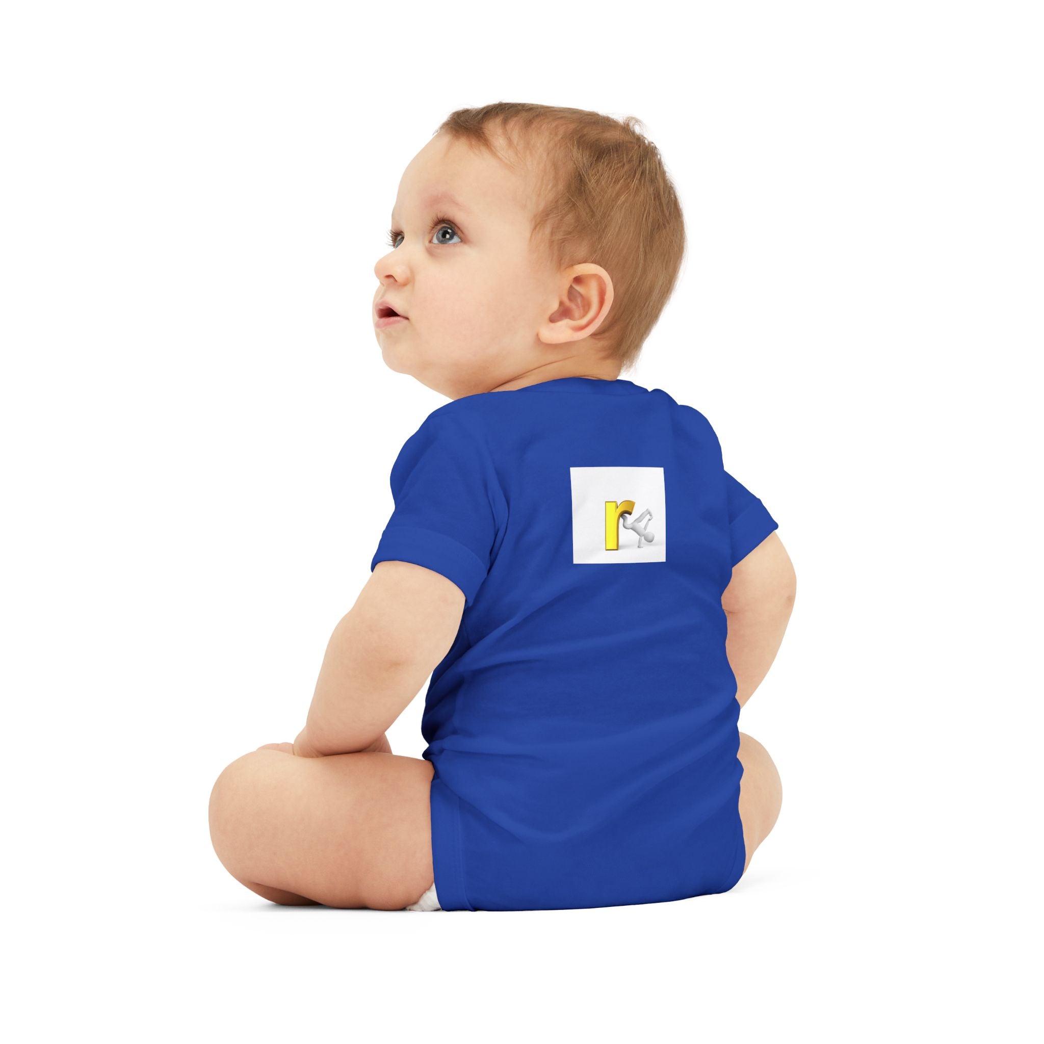 Yellow Letter R Monogram Baby Onesie | Infant Jersey One Piece