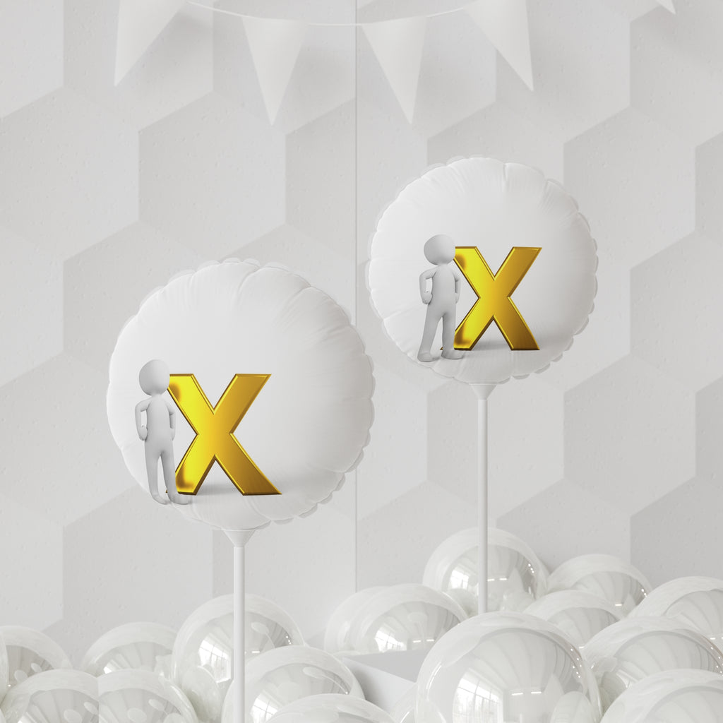 Gold Letter X Balloon Round or Heart 11"