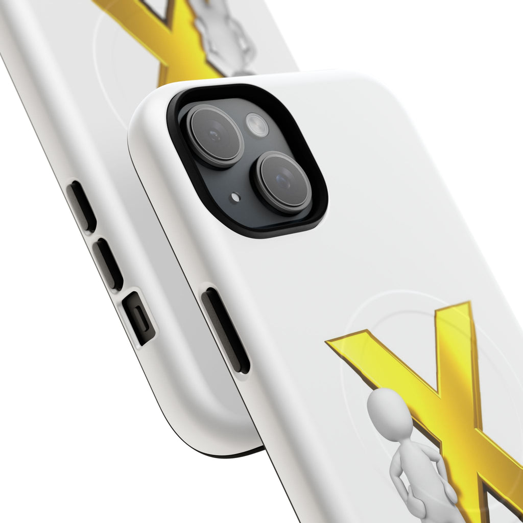 3D Figure with Gold X phone case | Magnetic Tough Case