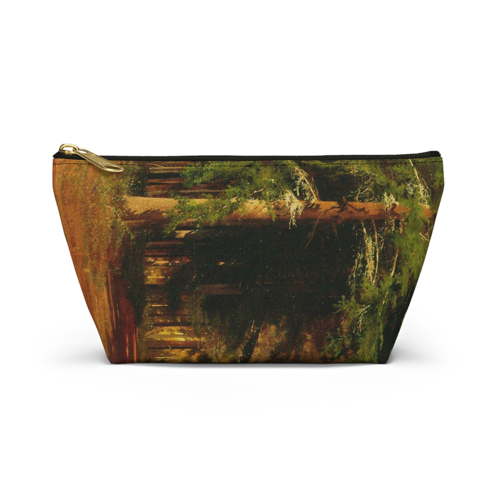 Forest Path Accessory Pouch | T-Bottom Cosmetic Bag, Woodland Nature Print