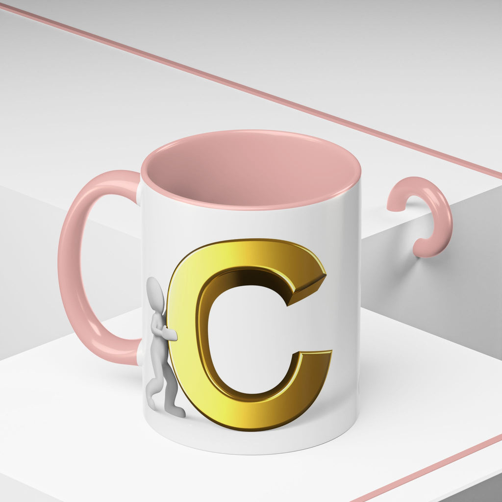 Tasse mit goldenem Buchstaben C | Akzent-Kaffeetasse, Initialbuchstabe C
