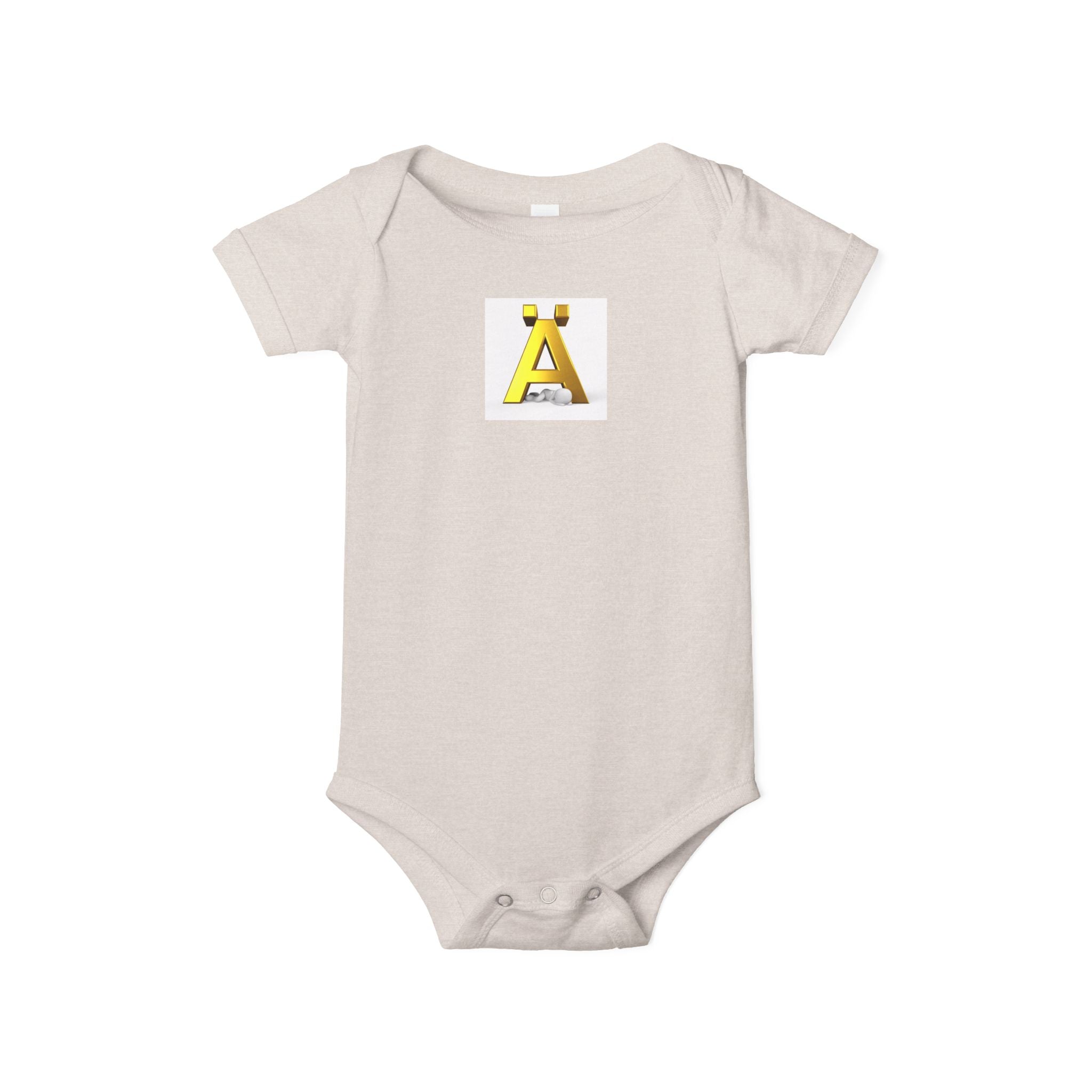 Body une pièce jaune avec la lettre Ä pour bébé | Combinaison en jersey pour nourrisson