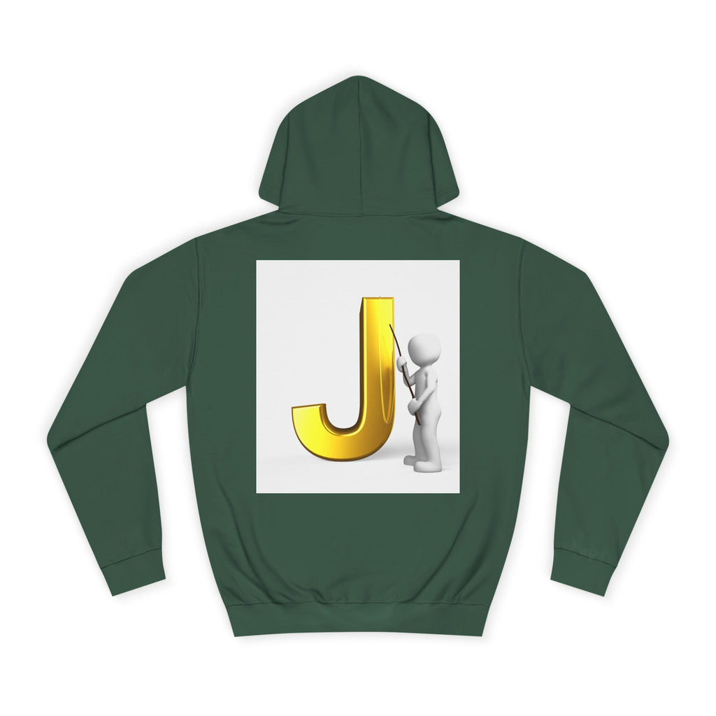 Golden Letter J Initial Hoodie | Monogram J Sweatshirt
