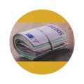 Rolled Euro Banknotes Round Rug | Money Stack Decorative Floor Mat