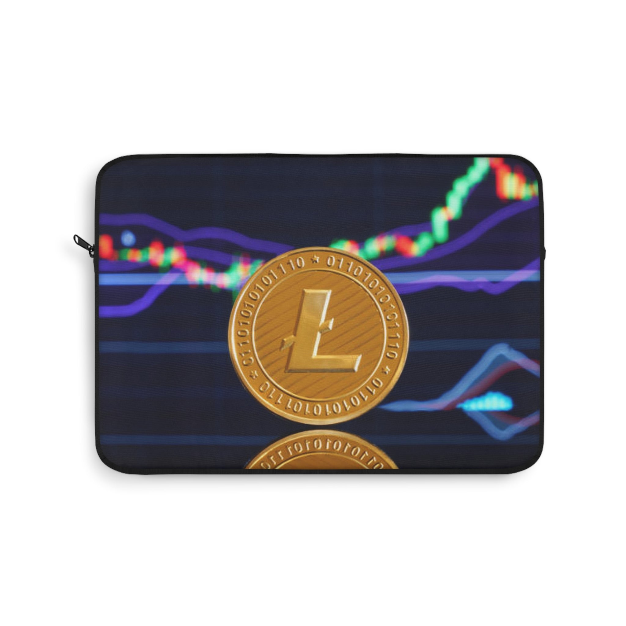 Litecoin Coin Graphic Laptop Sleeve | Crypto Chart Design