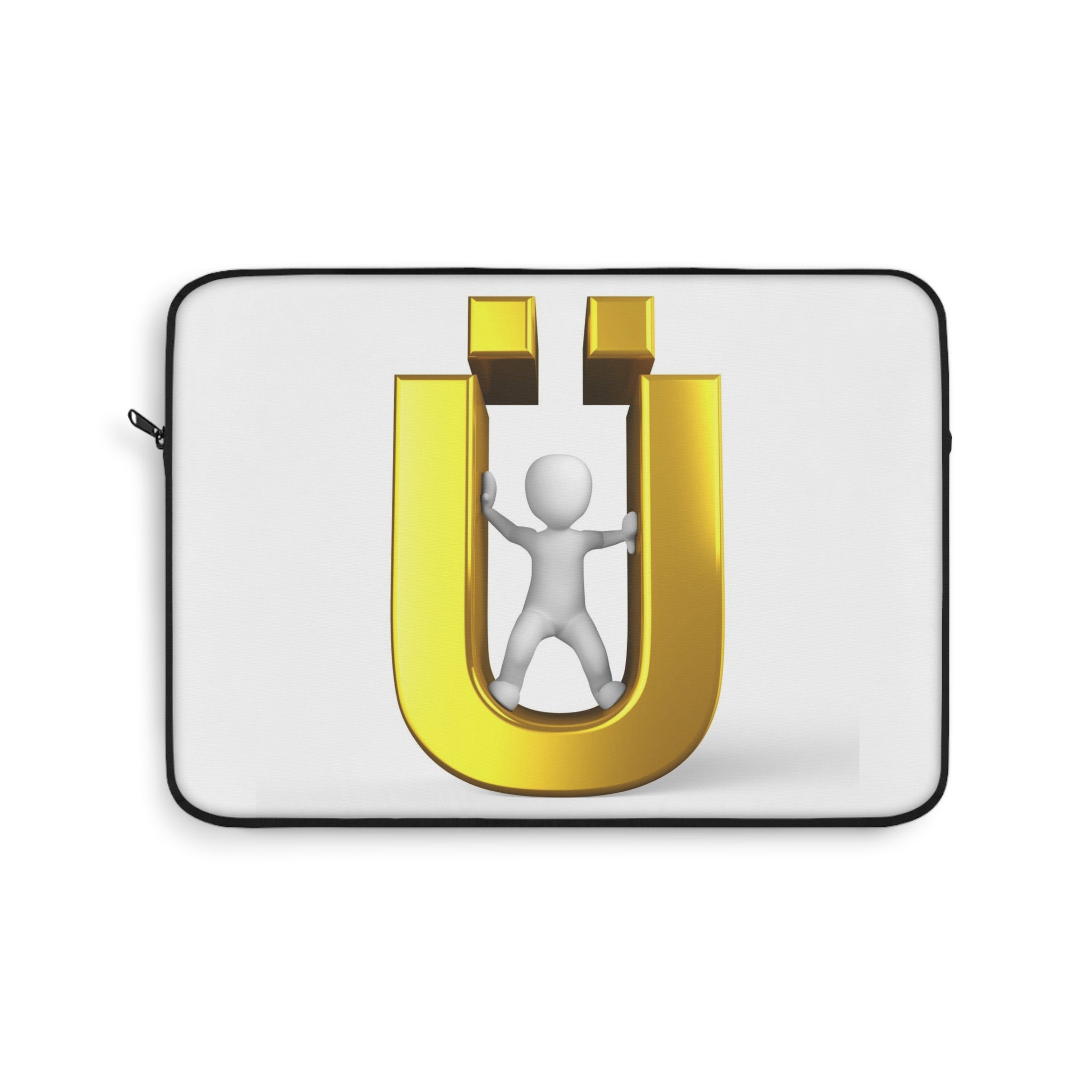 Gold Letter Ü with Figure Laptop Sleeve | Initial Case