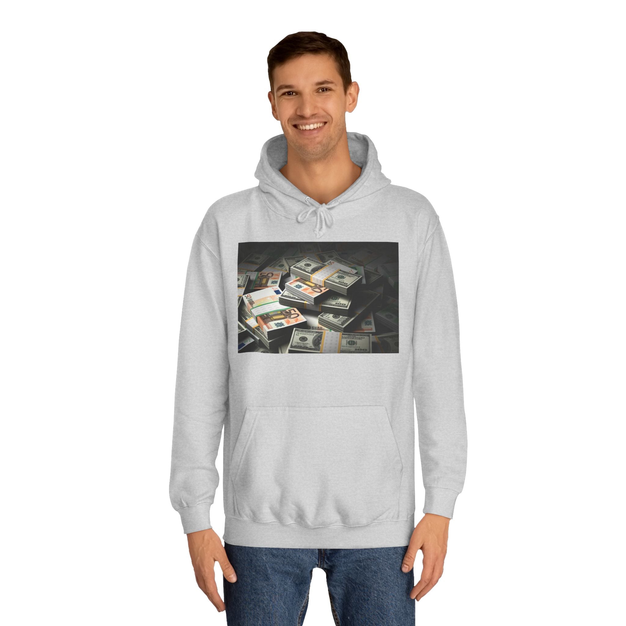Stacked Cash Money Hoodie | Vintage Banknote Print, Stacks of Dollars