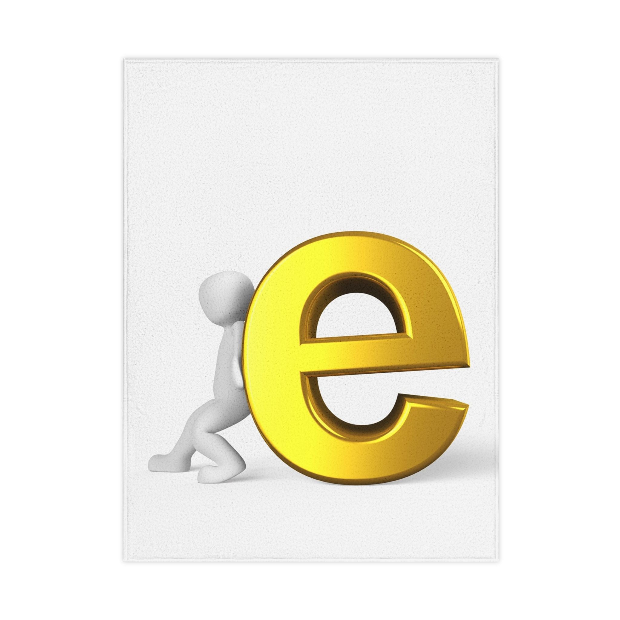 Gold Letter E Character Toddler Blanket | Personalized Initial Blanket