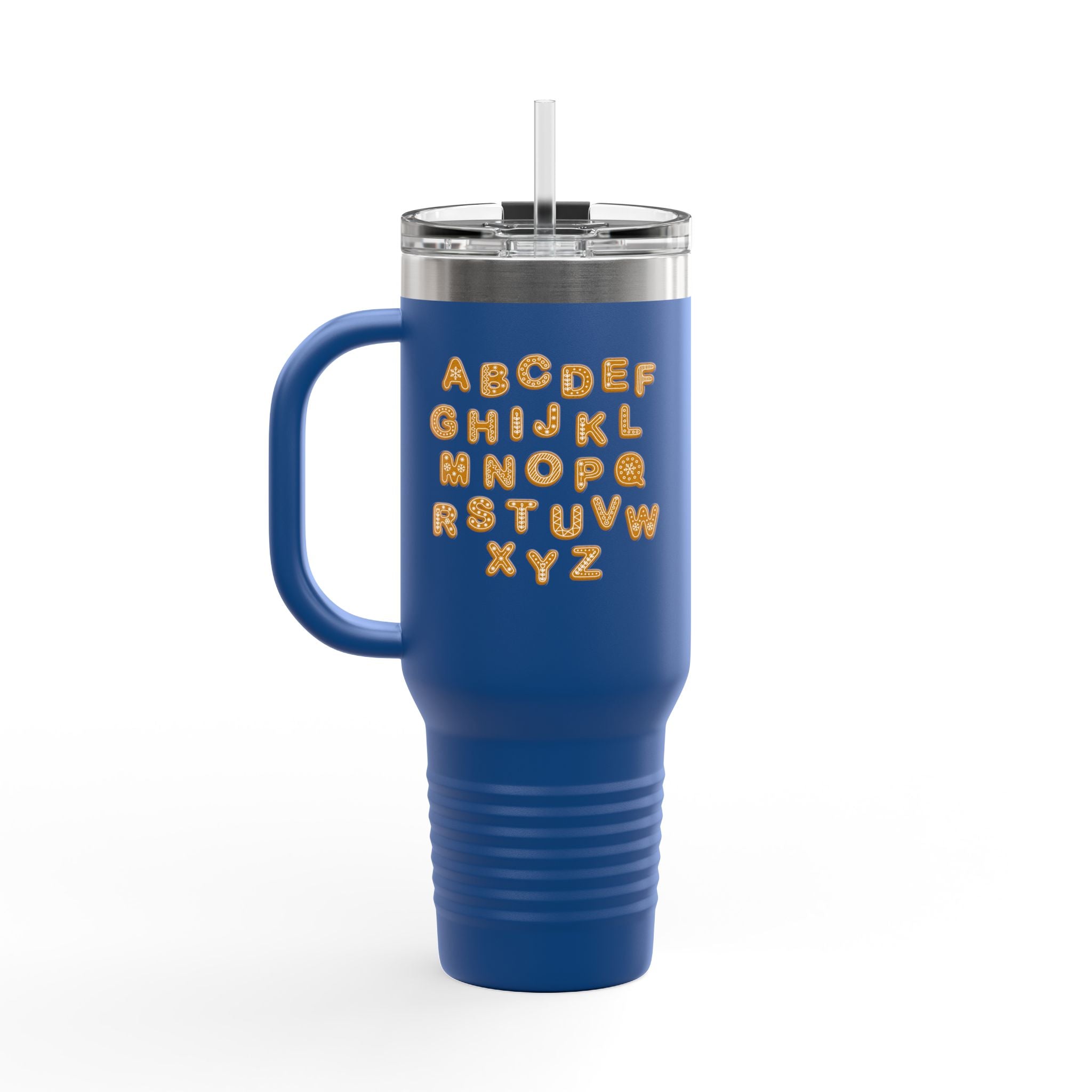 Alphabet Cookie Letters Travel Mug | 40oz Insulated Tumbler
