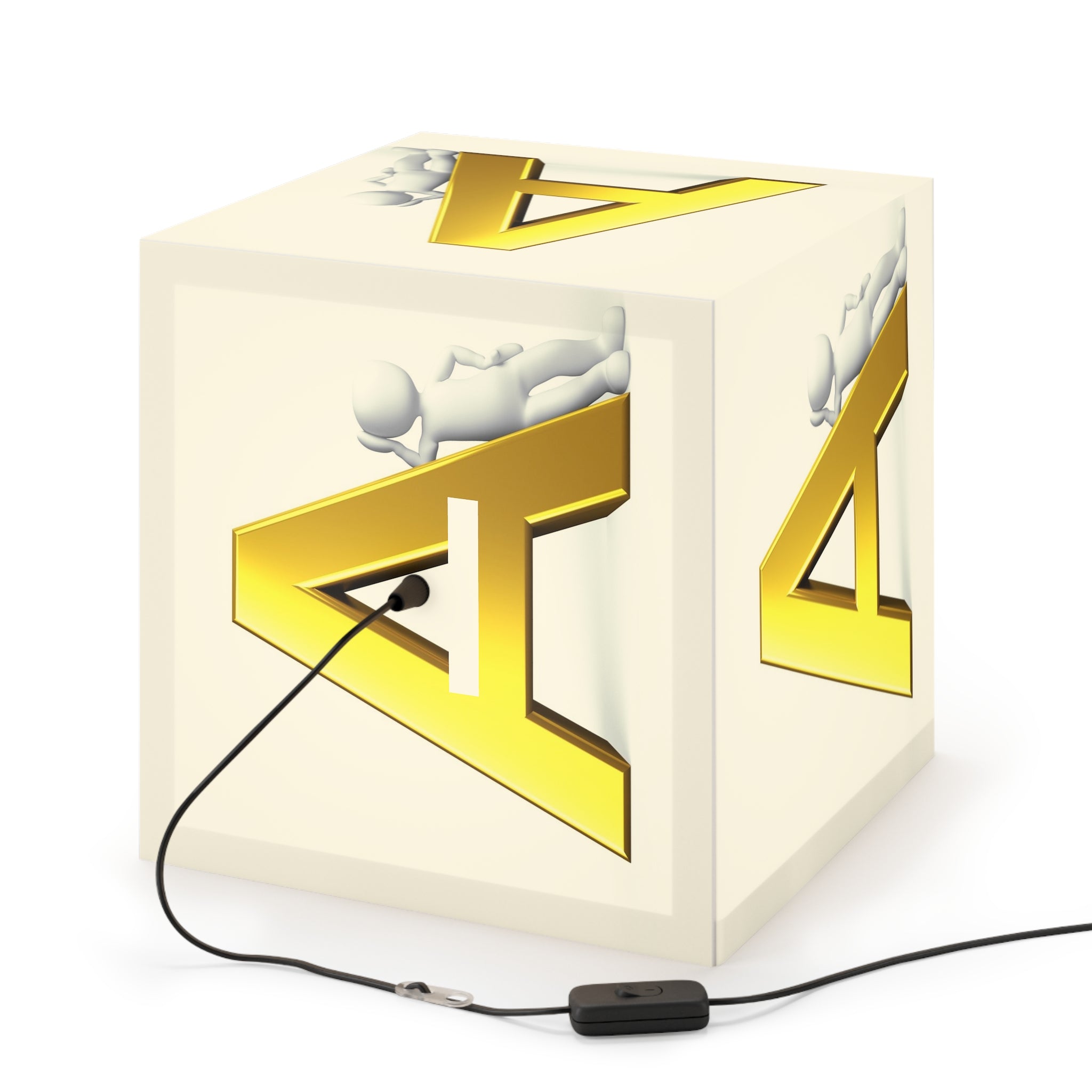 Gold Letter A Cube Light Lamp | Alphabet Initial Nursery Decor