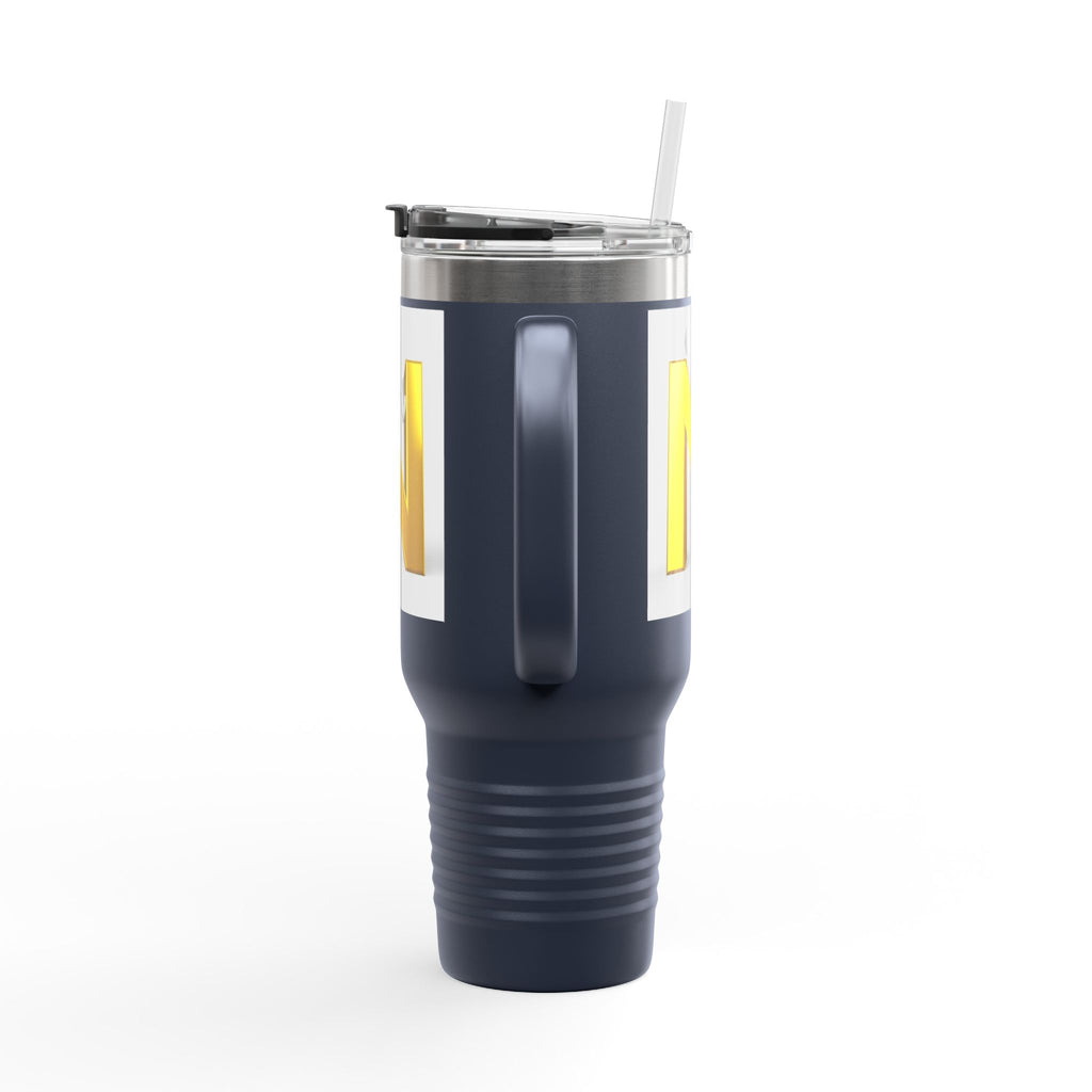 Yellow 3D Letter N Monogram Travel Mug 40oz | Insulated Tumbler