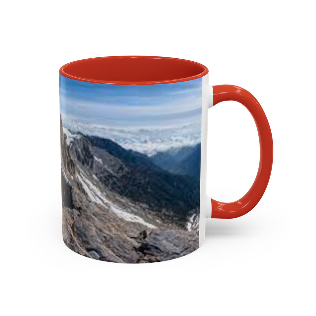 Mountain Summit Photo Accent Coffee Mug | Rocky Peak Panorama, 11oz or 15oz