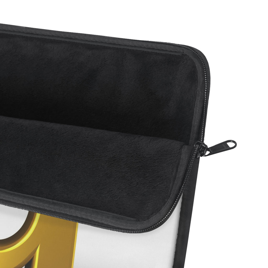 3D Gold Letter D with Sitting Figure Laptop Sleeve | Monogram Initial Accessory