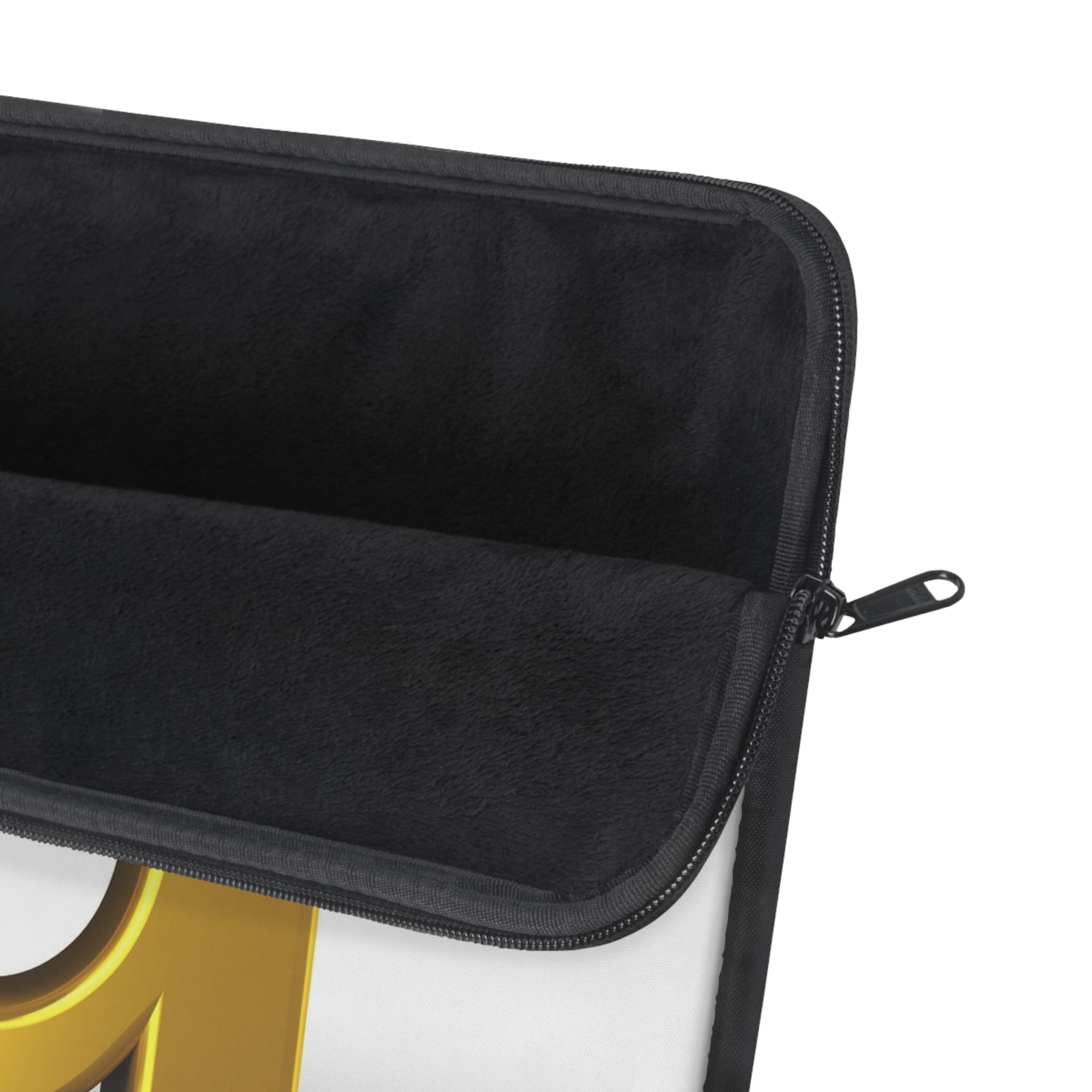3D Gold Letter D with Sitting Figure Laptop Sleeve | Monogram Initial Accessory