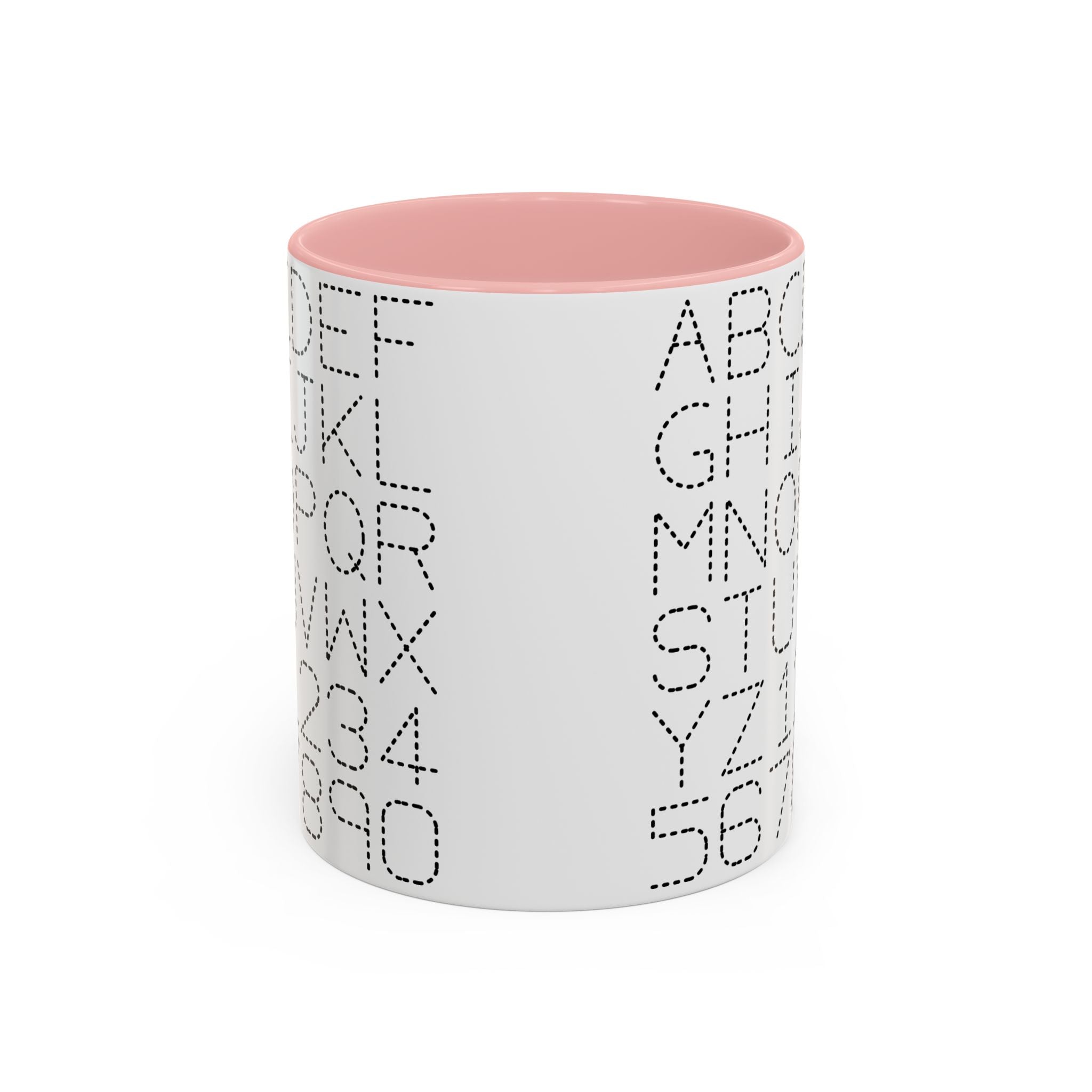 Mug à café alphabet et chiffres en pointillés