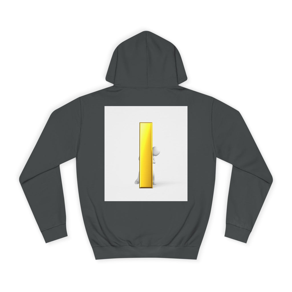 Gold Letter i Character Hoodie | Minimalist 3D Column Illustration
