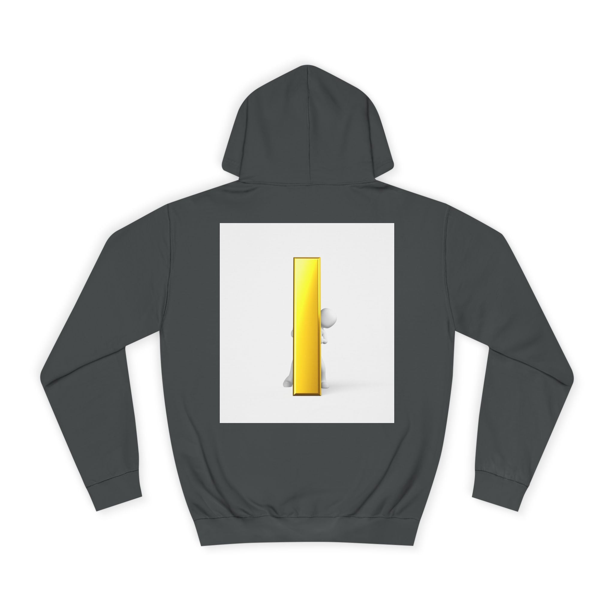 Gold Letter i Character Hoodie | Minimalist 3D Column Illustration