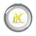 Gold Letter K Initial Compact Travel Mirror | Monogram Makeup Mirror