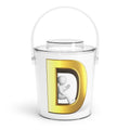 Gold Letter D Monogram Ice Bucket | Personalized Initial Drink Cooler