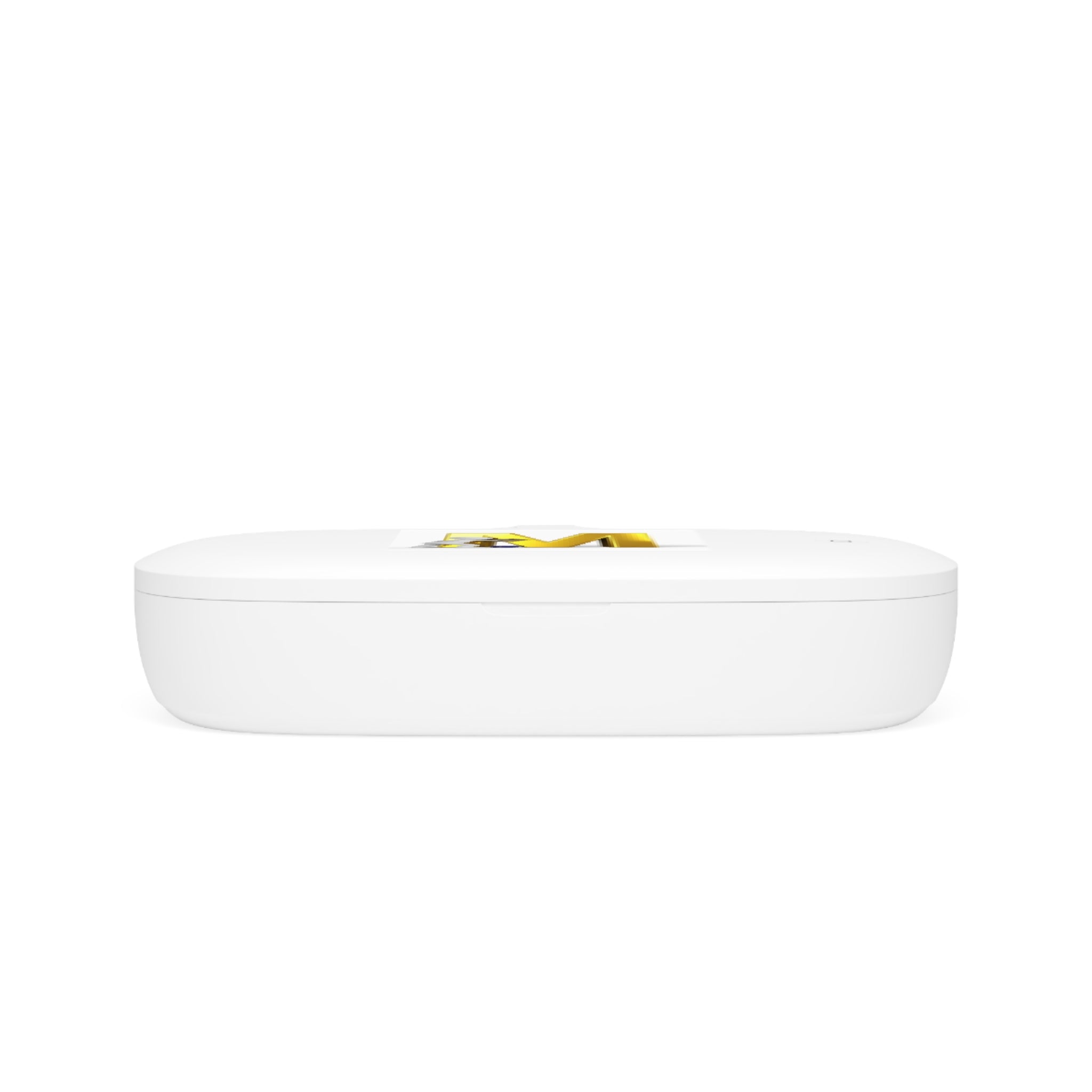 Gold Letter M with Worker Illustration UV Phone Sanitizer and Wireless Charging Pad