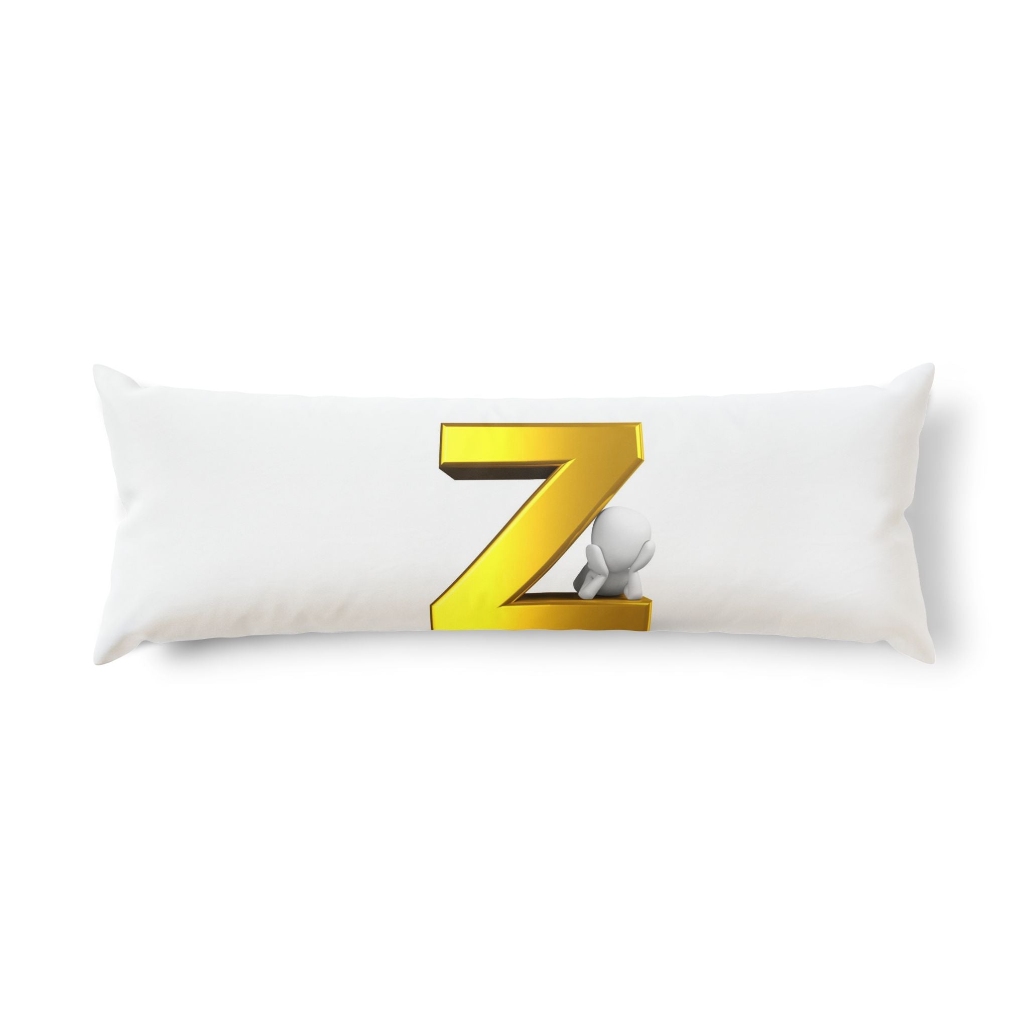 Gold Letter Z Body Pillow | Monogram Initial Pillow