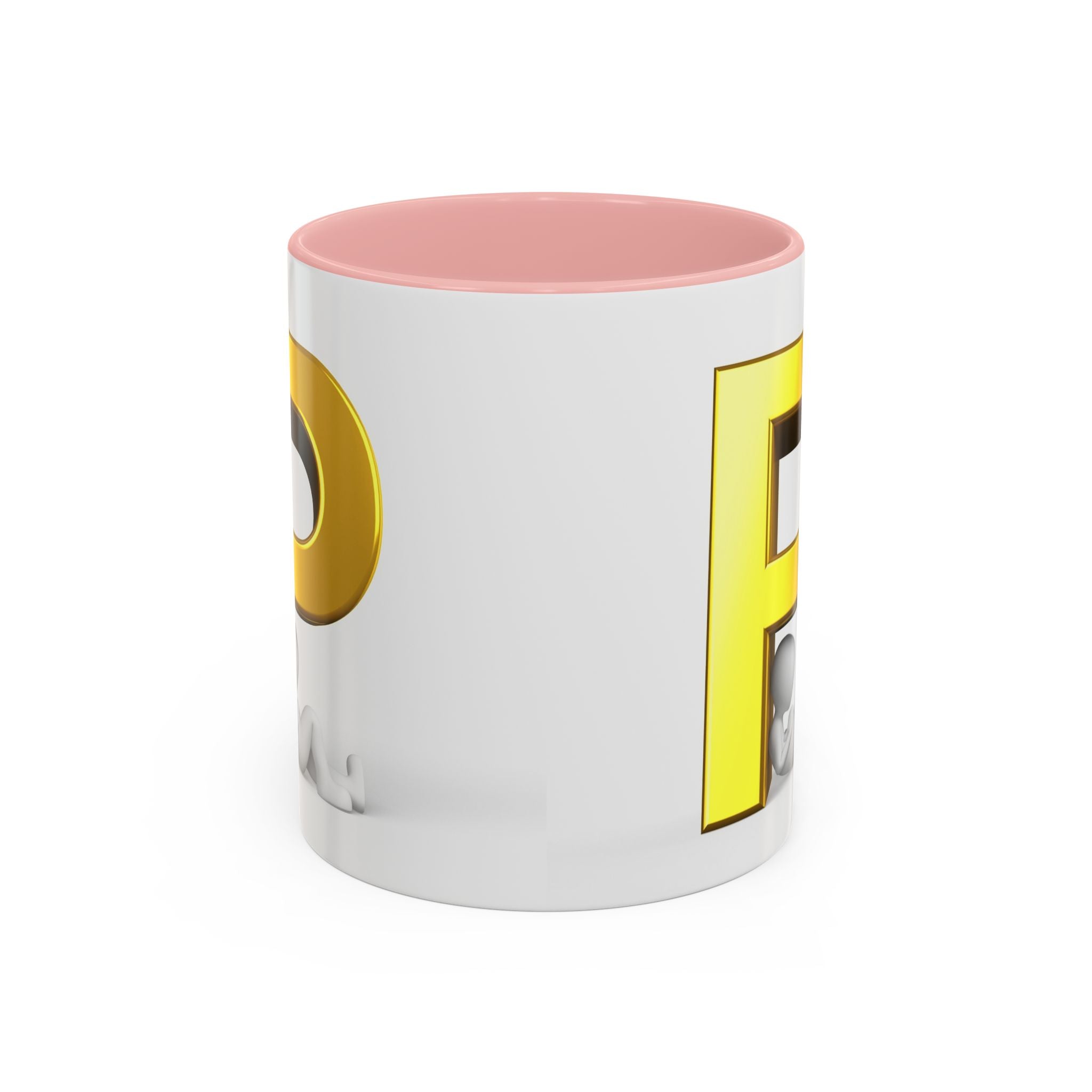 Mug Lettre P dorée avec silhouette relaxante | Mug à café avec anse colorée 325 ml 445 ml